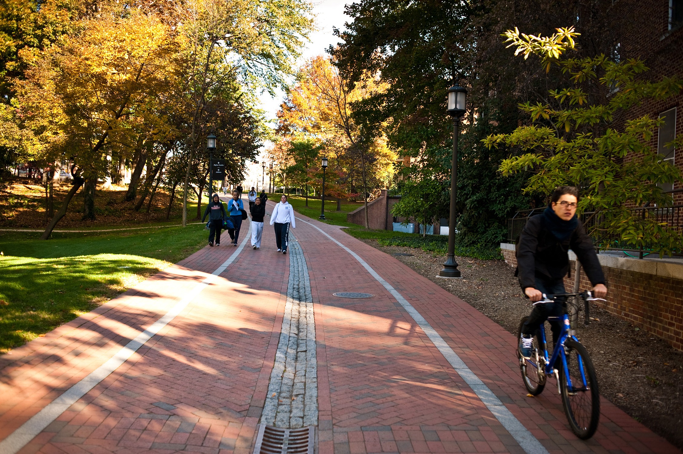 Present image demonstrating removal of a thoroughfare and replaced with brick pavers and landscape...