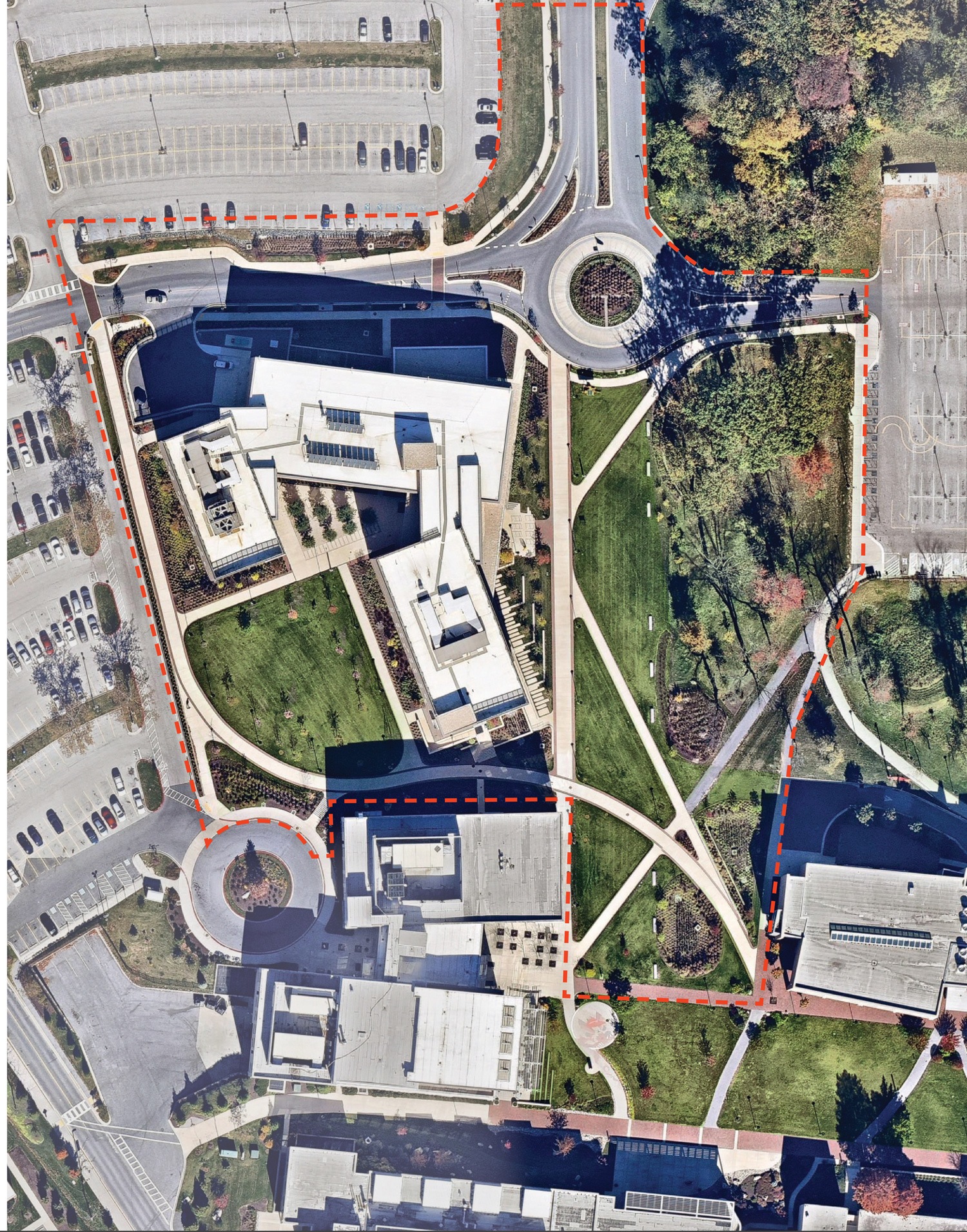 AFTER aerial of Howard Community College North Science Precinct