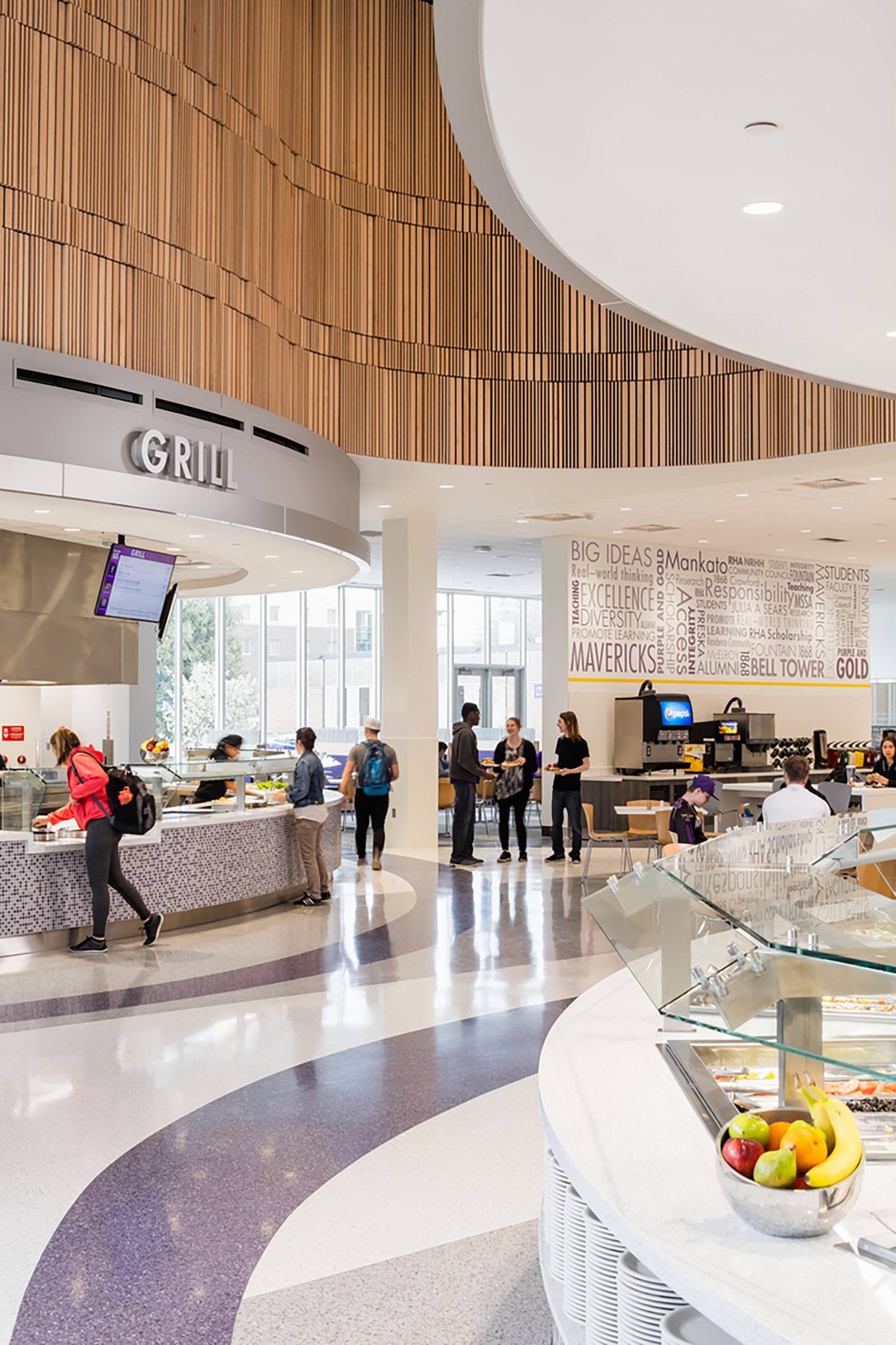 EGD - Typographic feature wall above beverage station and platform identification signage - Classics...