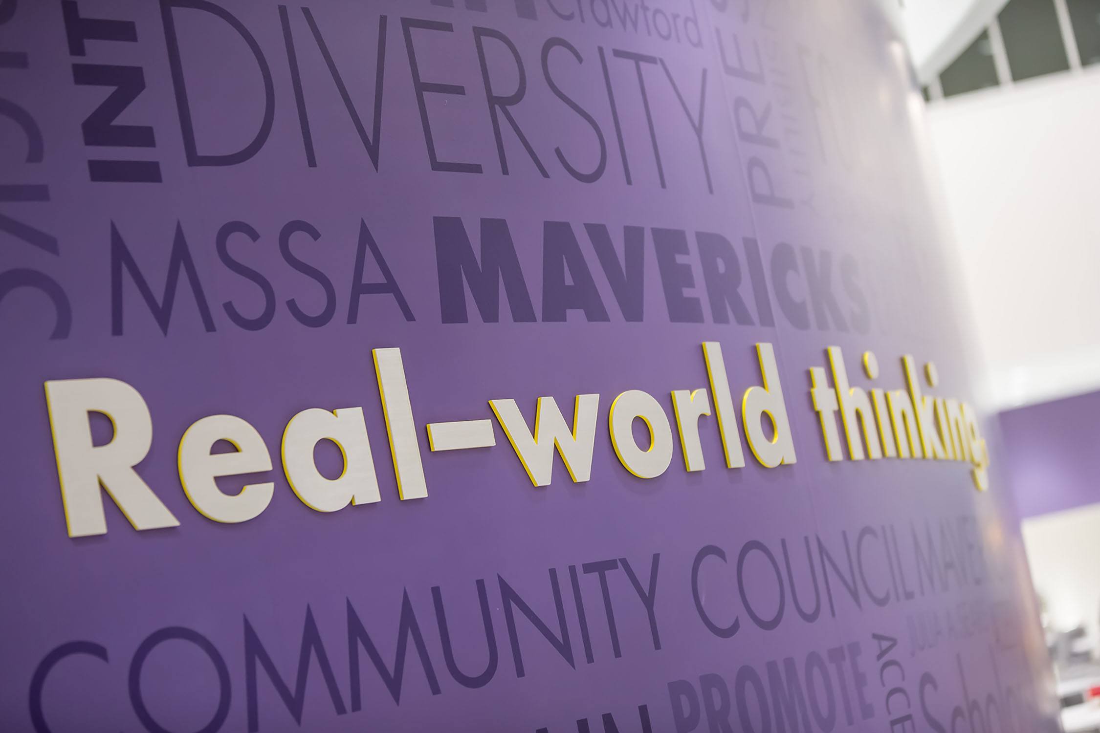 EGD - Edge painted signage detail - Minnesota State University Mankato