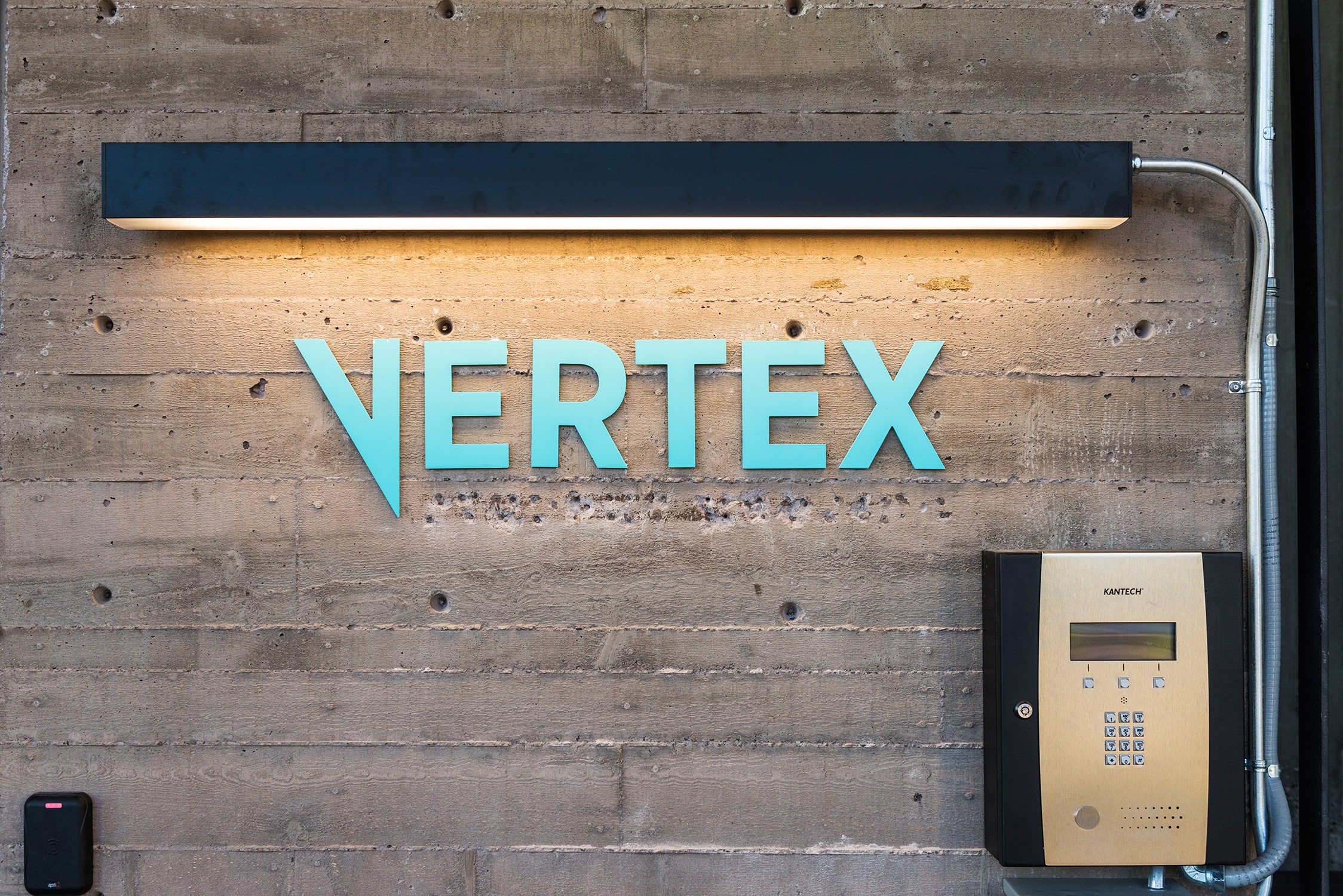 Vertex Student Apartments branded signage