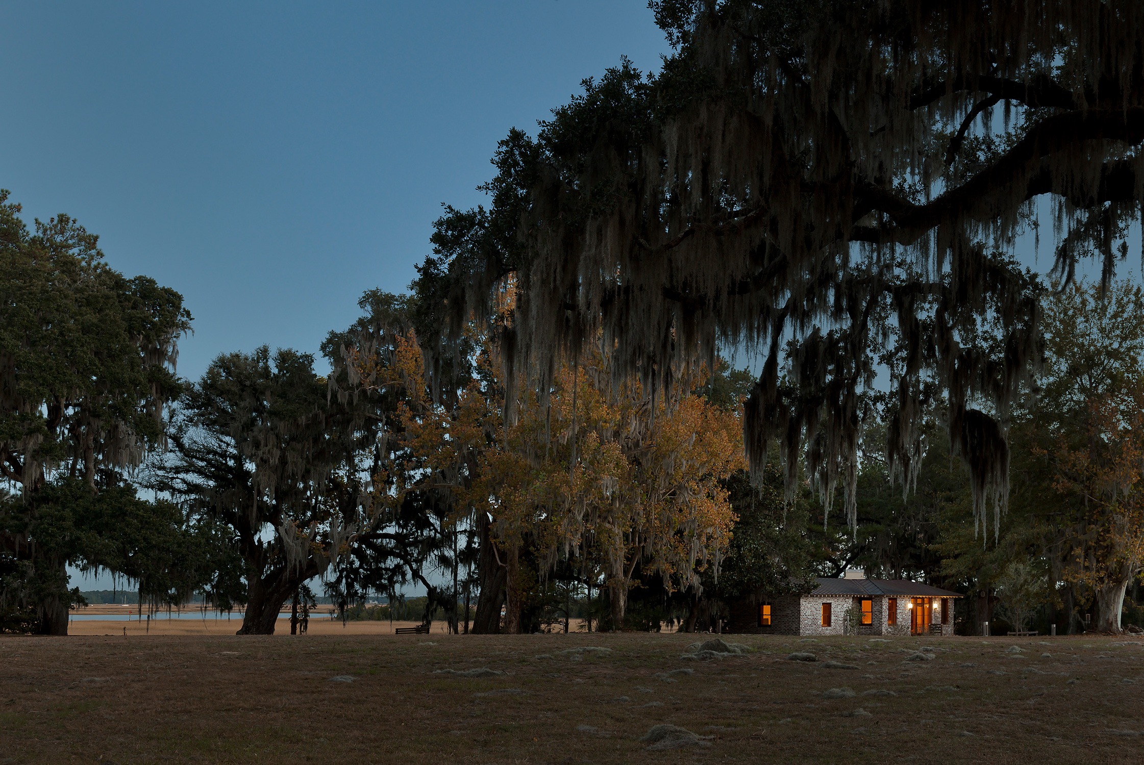Dusk view of studio at Stono Preserve at College of Charleston