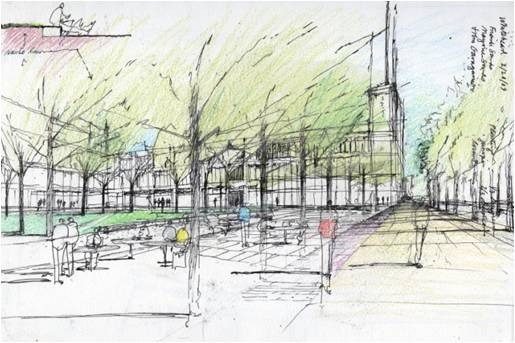 Harvard University Allston Campus Master Plan Illustrative Rendering of Central Green