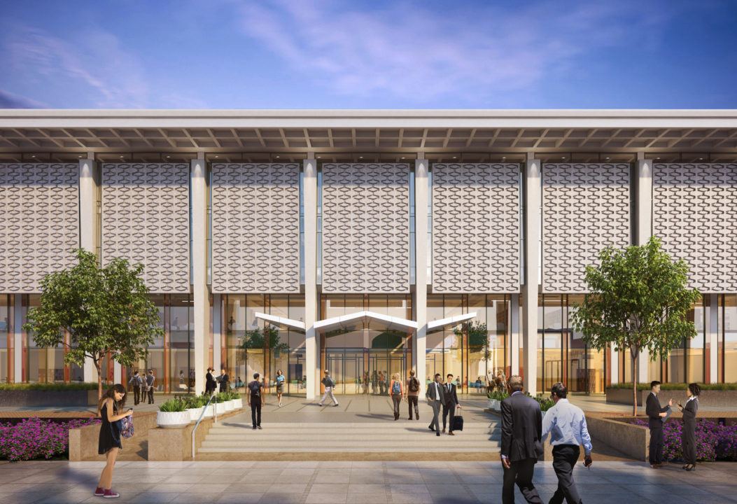 Hayden Library facade rendering