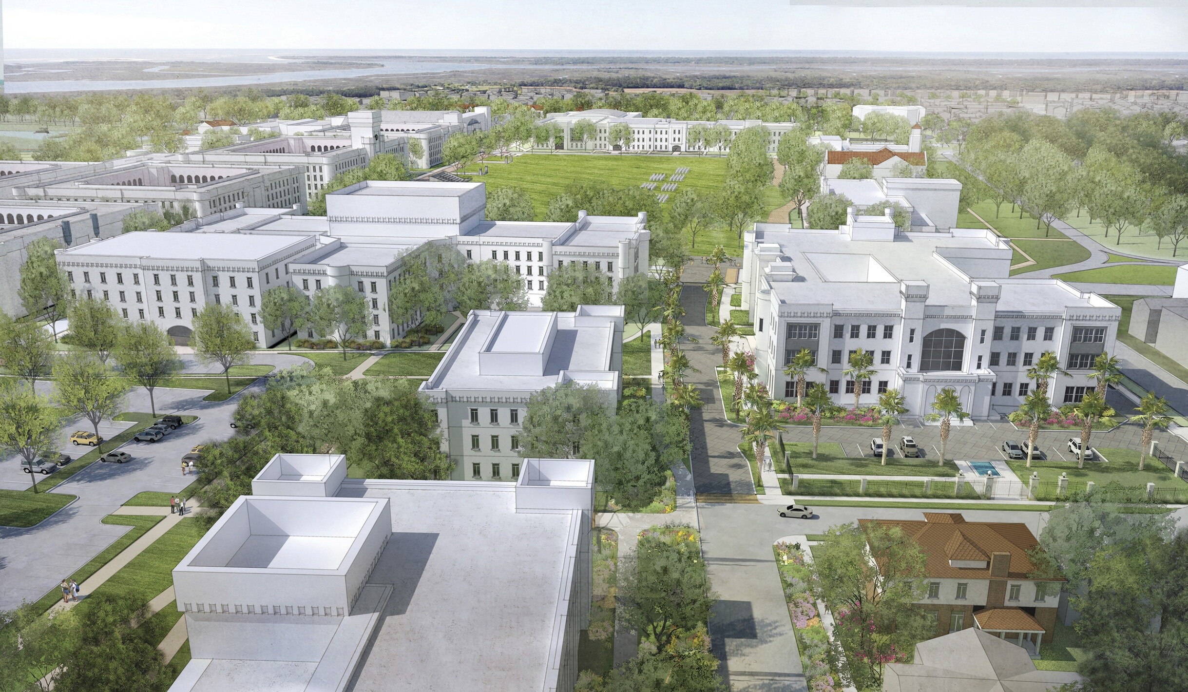 The Citadel_Campus Master Plan ground level rendering