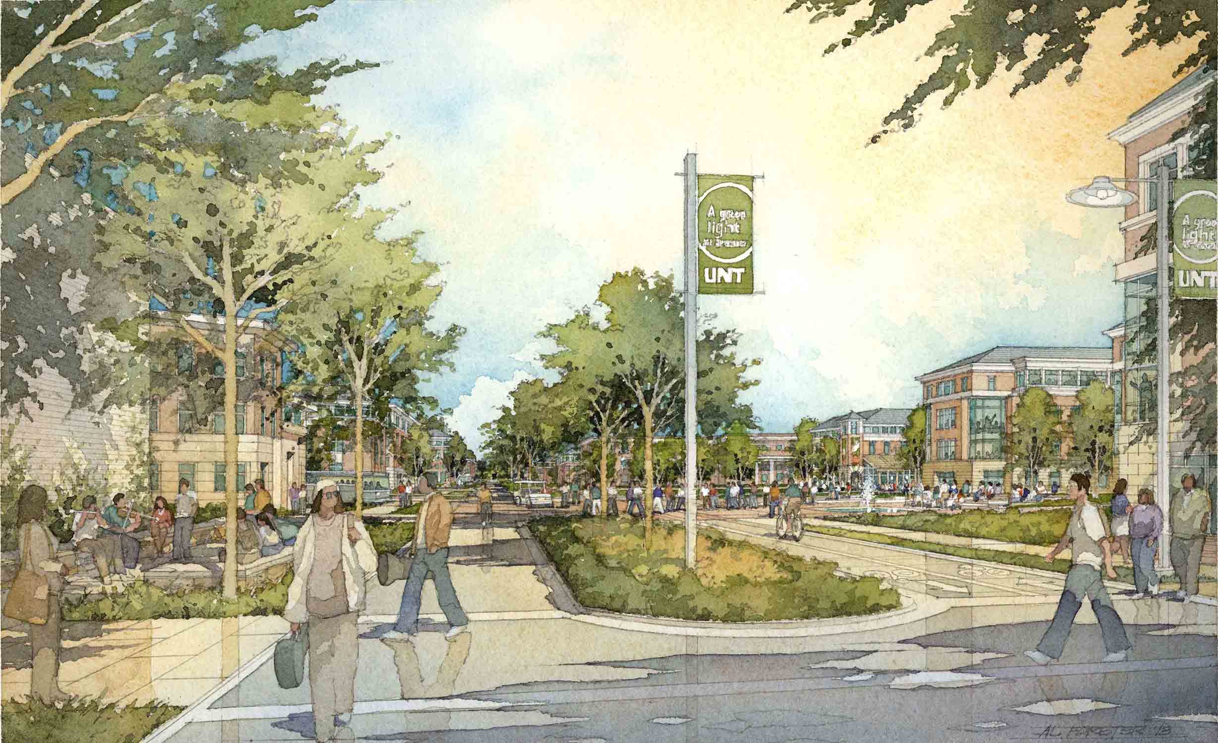 University of North Texas Campus Master Plan Rendering of Gateway