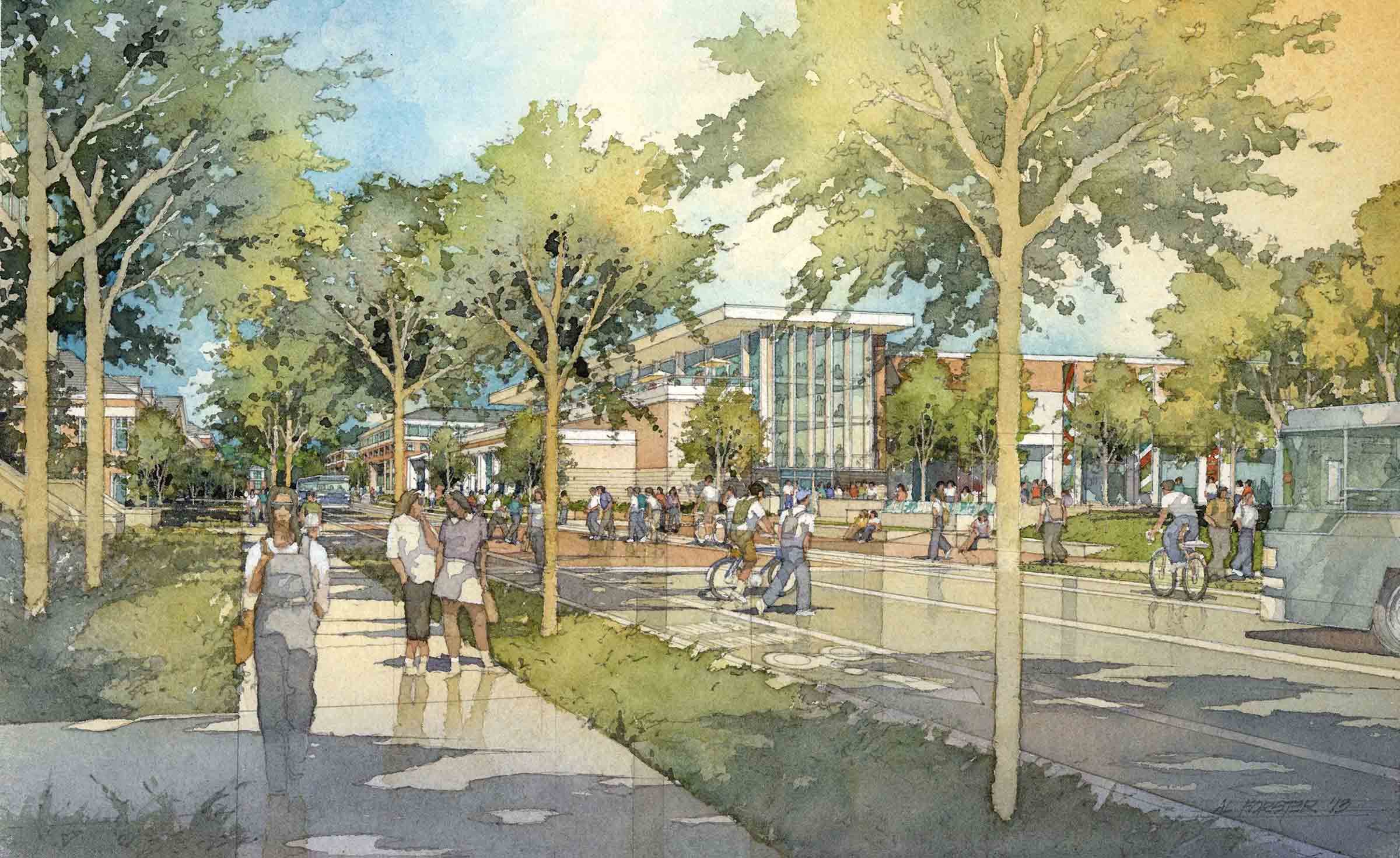 University of North Texas Campus Master Plan Rendering of Highland Mall