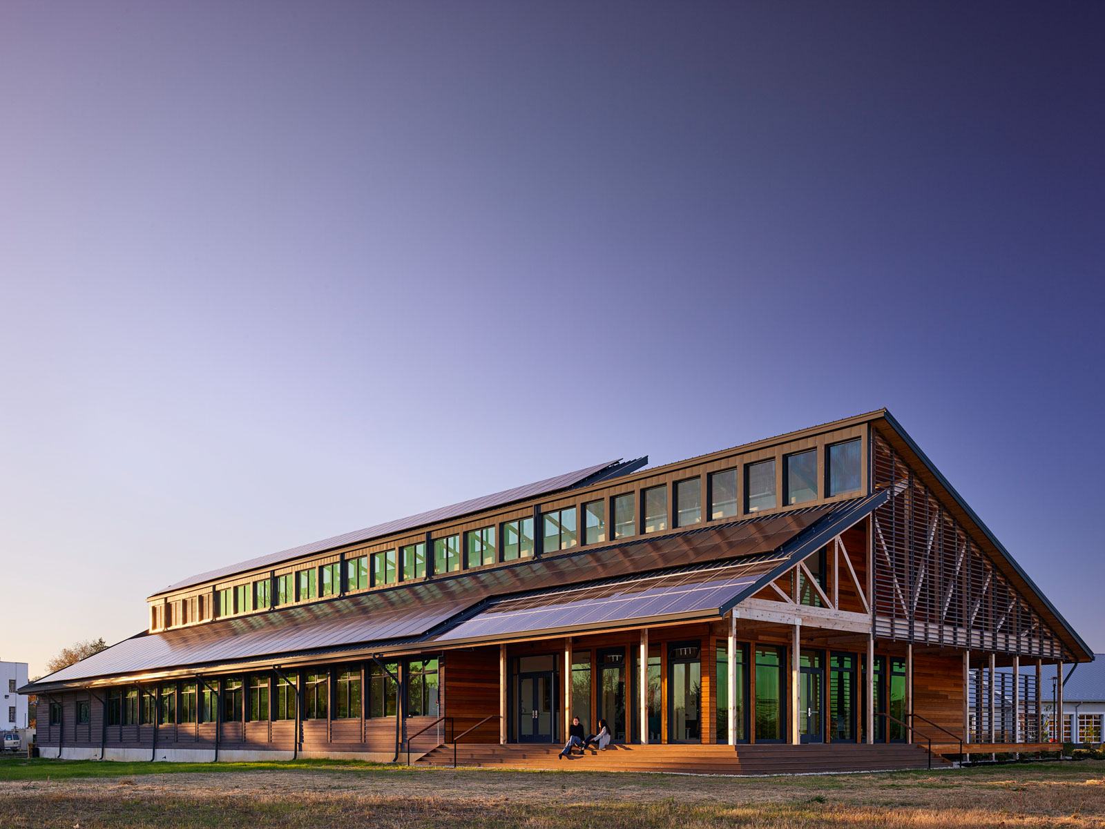 Exterior view of Semans-Griswold showing solar panels
