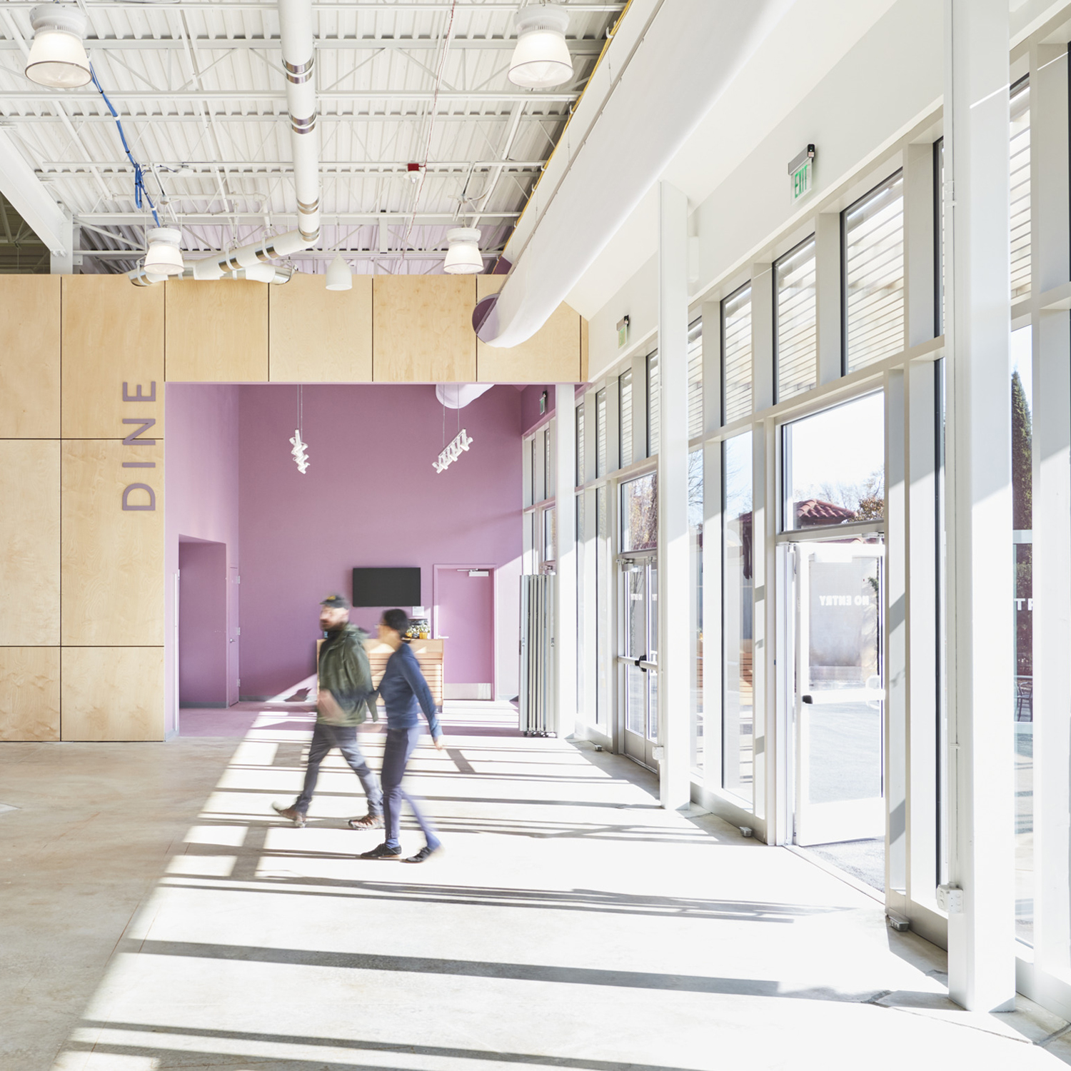 Entrance of the Phase One Visitor Center, showing graphic elements