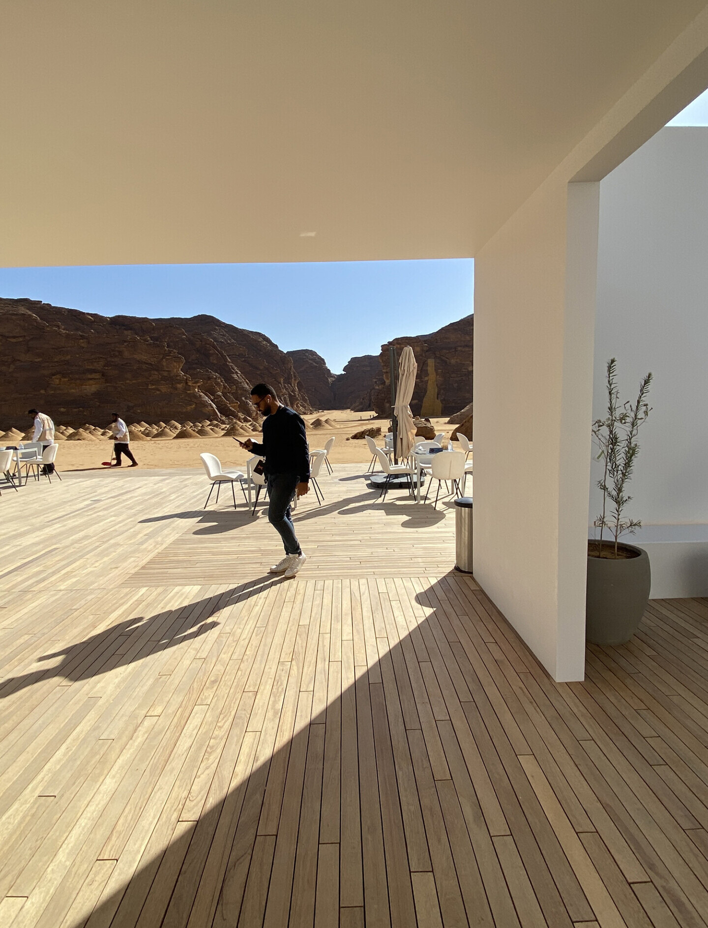Desert X visitor center is located in a central location within the canyon.