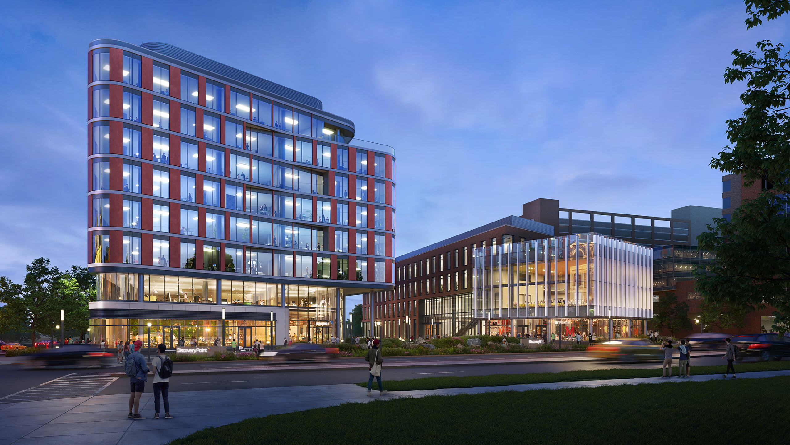 Discovery District Streetview Dusk New