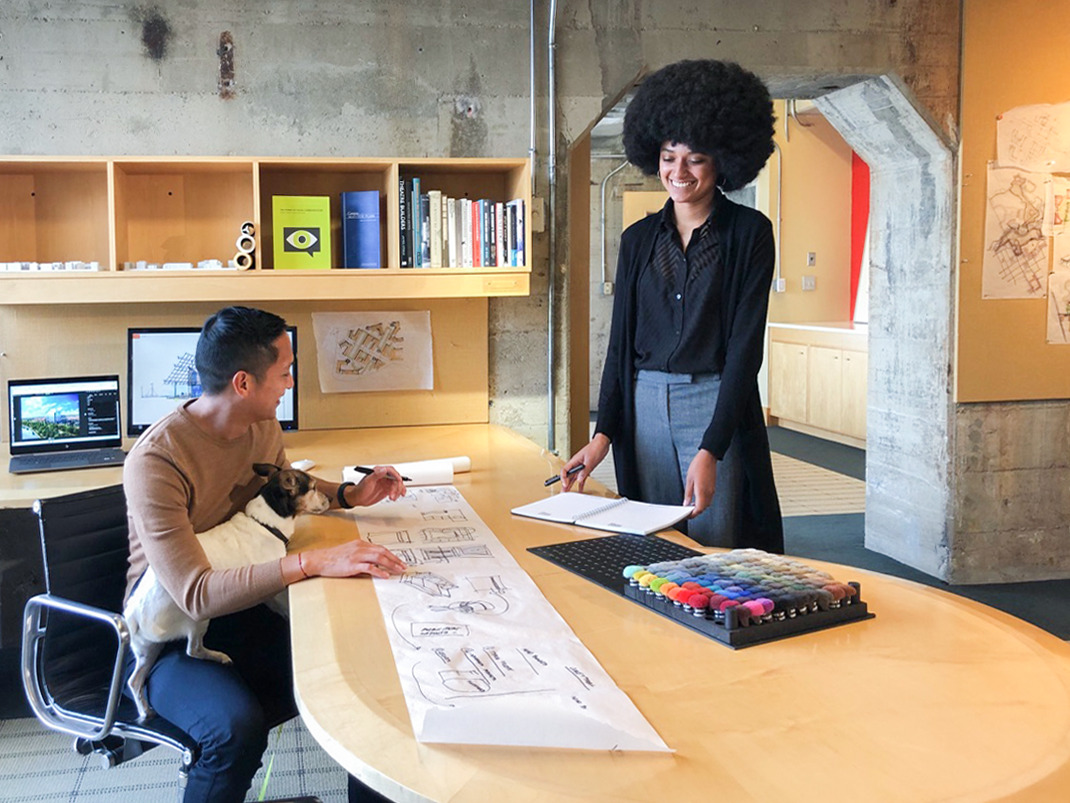 Architects work together in the Baltimore office.