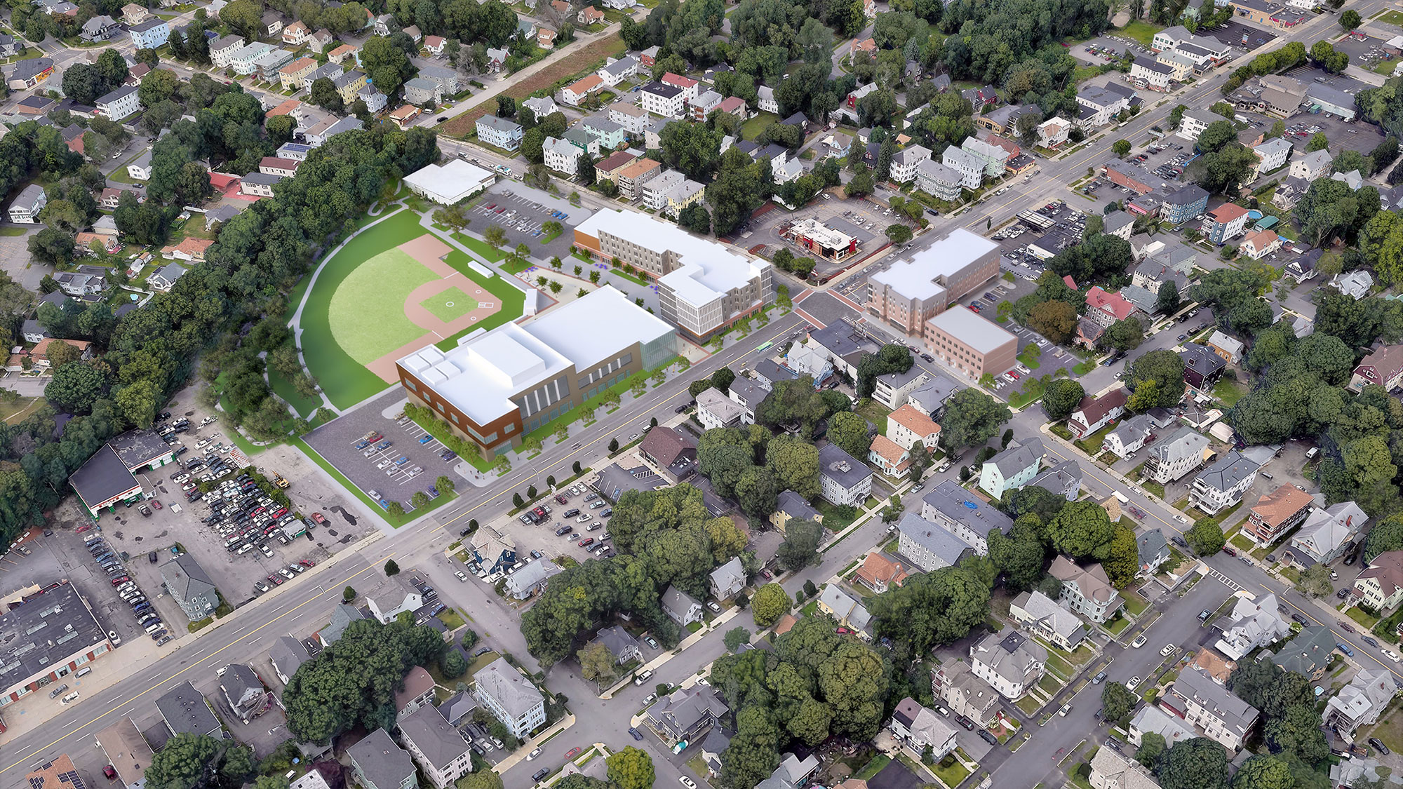 Clark University Park Low Aerials 01 Proposed