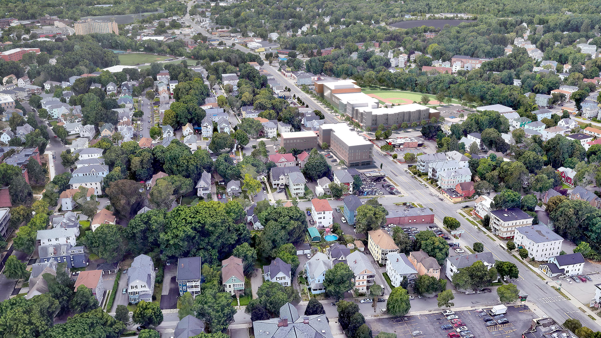 Clark University Park Low Aerials 02 Proposed