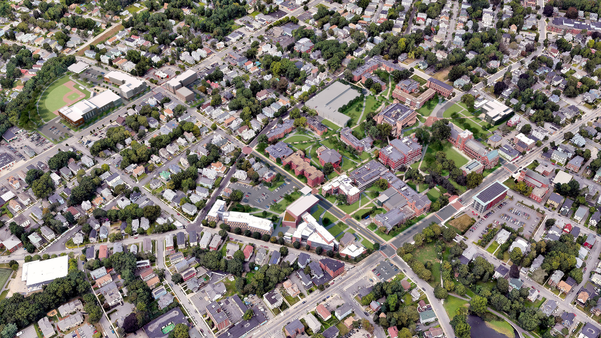 Clark University Aerial Master Plan Proposed