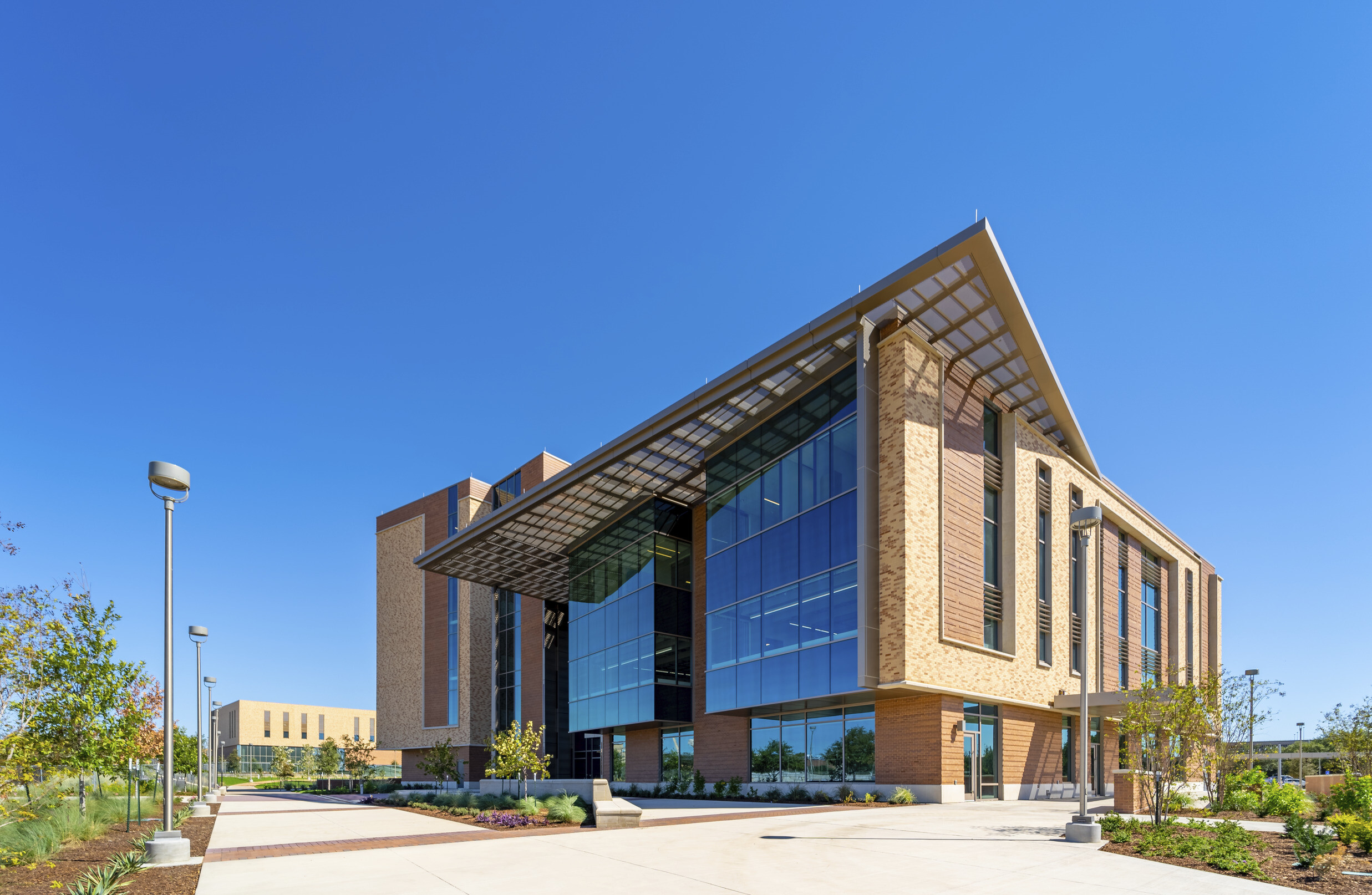 An exterior view of the ILSQ at Texas A&M University, from west campus