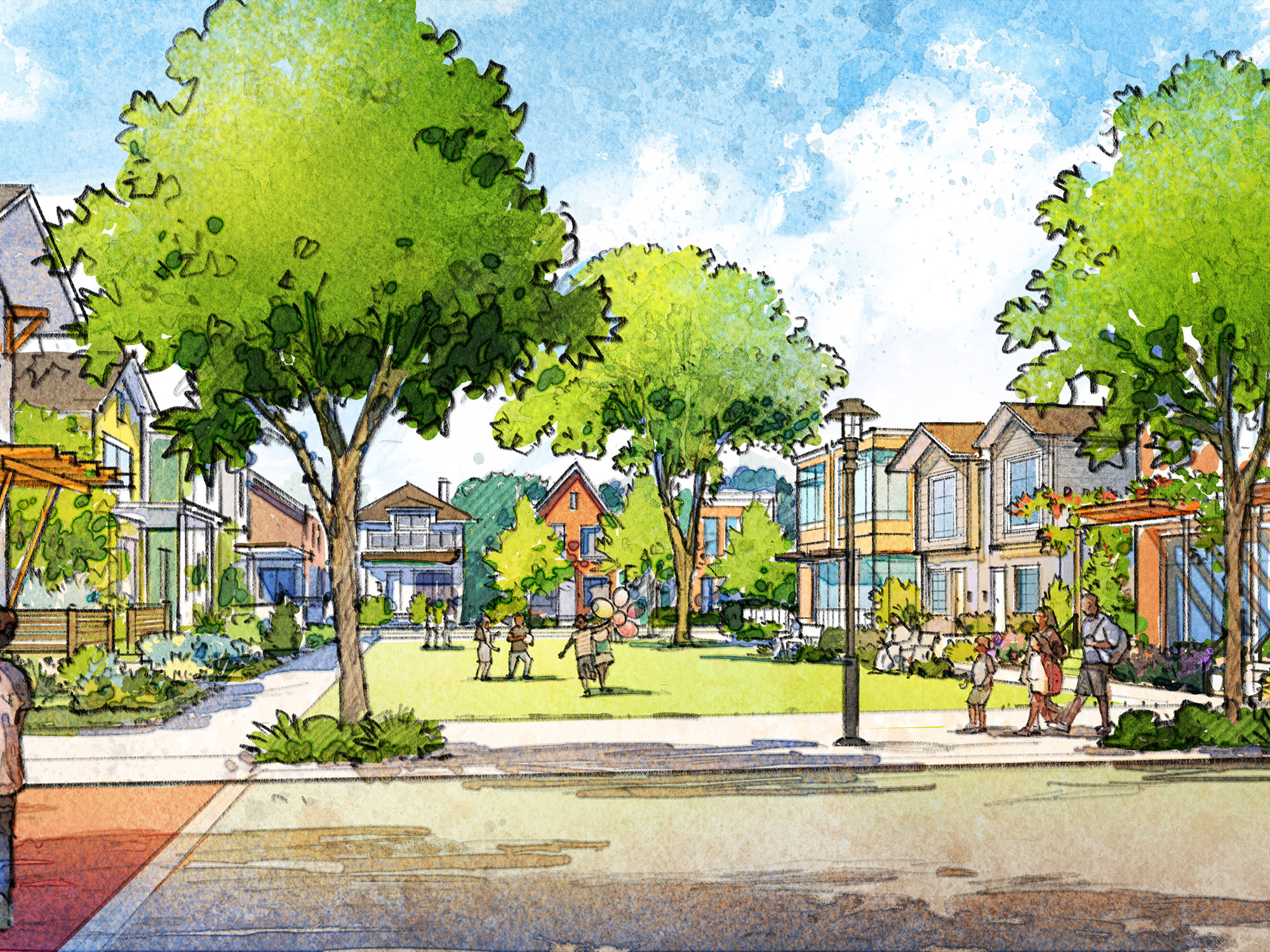 Harlem Park Neighborhood Master Plan Arlington Perspective Rendering