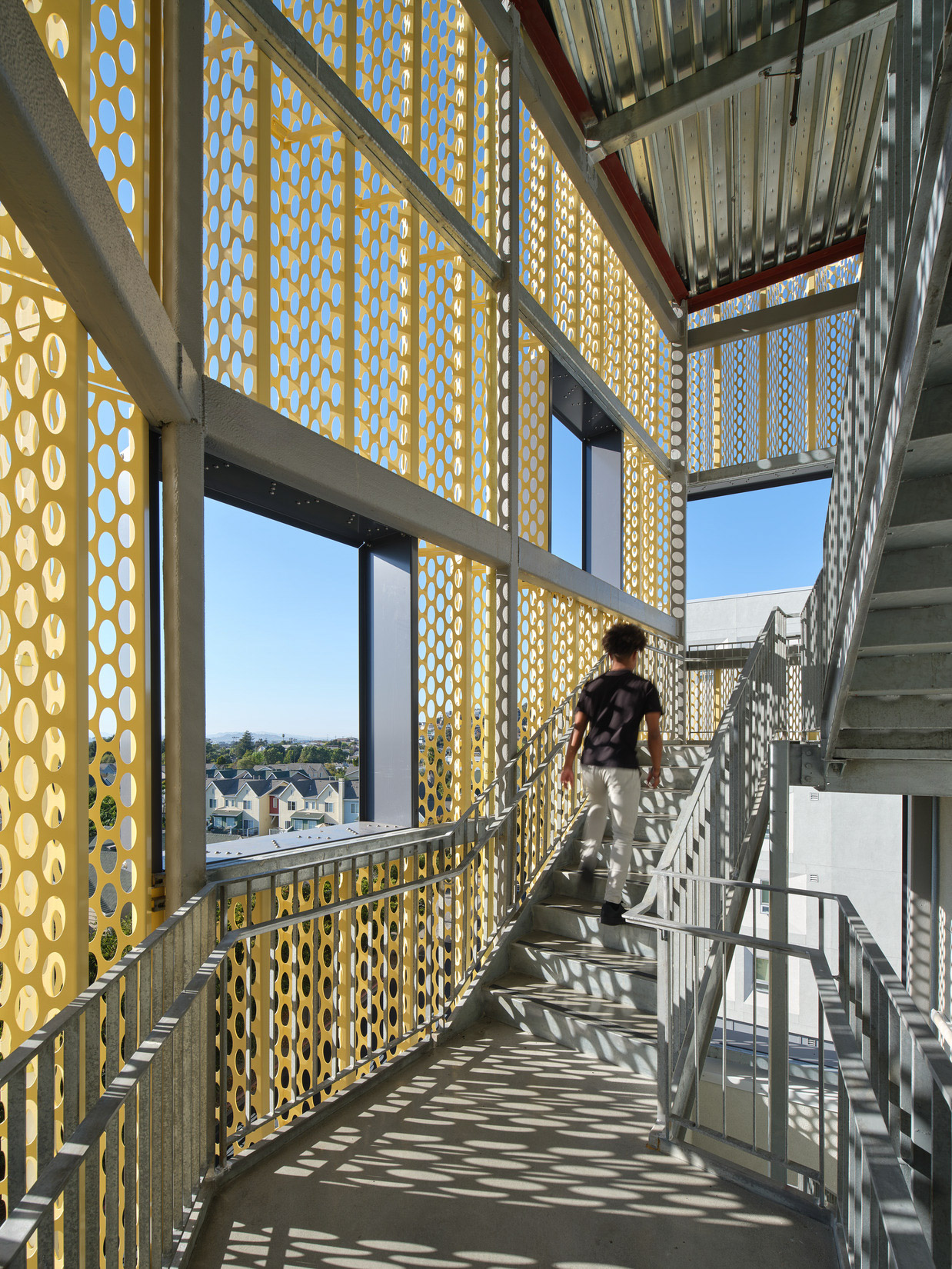 An inner view of the staircase at U.C. Berkeley's xucyun ruwway