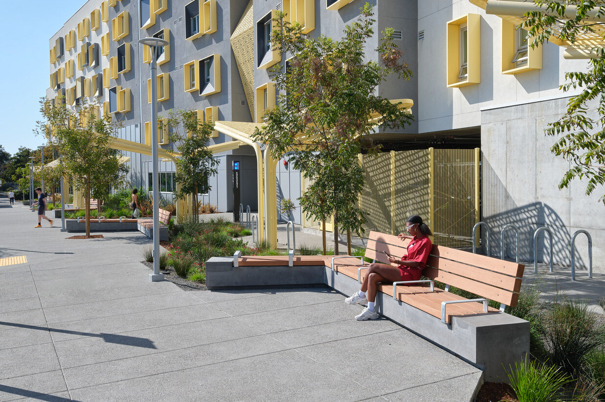 Transit plaza at main entry