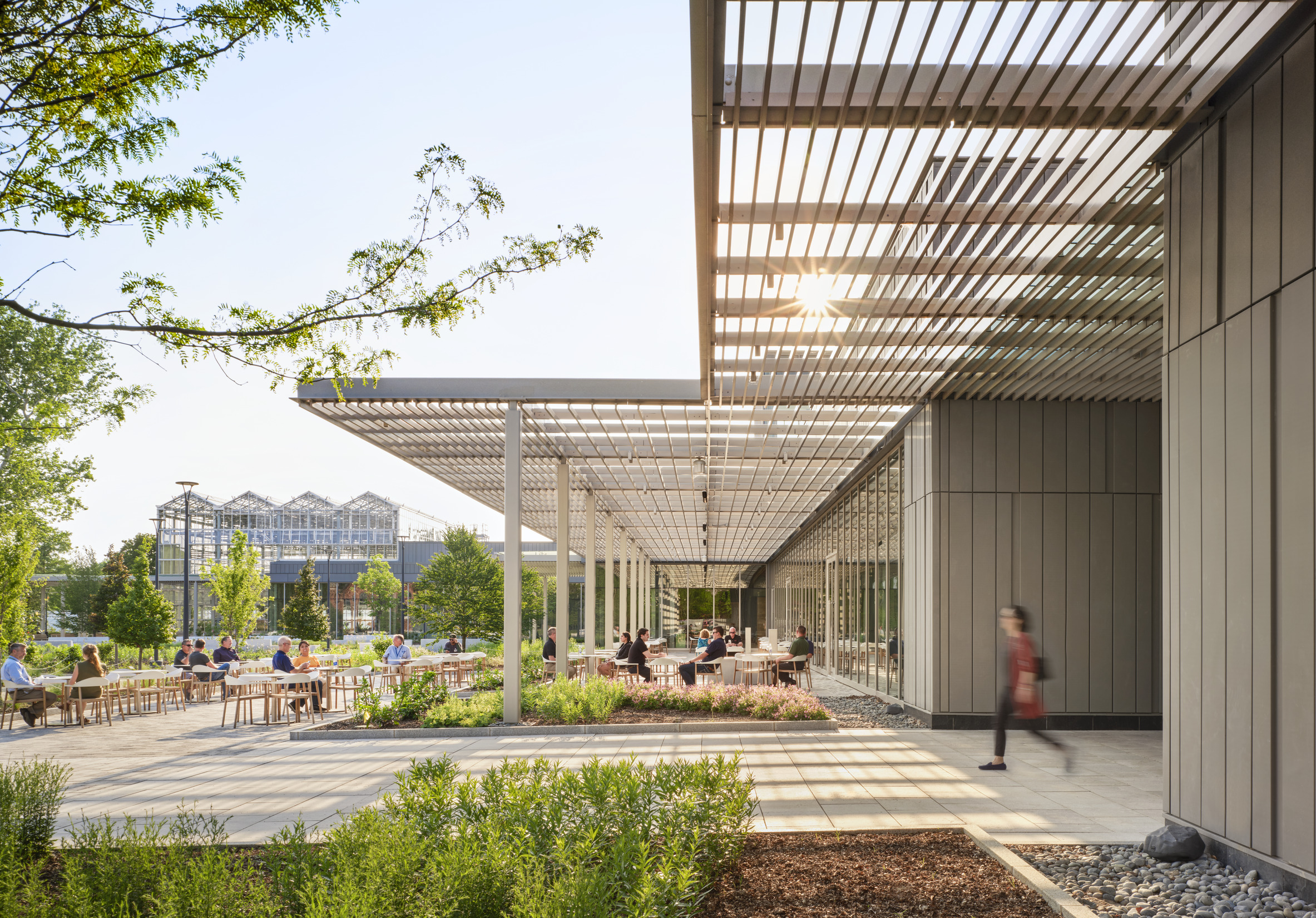 A person enters the main Garden through the Jack C. Taylor Visitor Center.