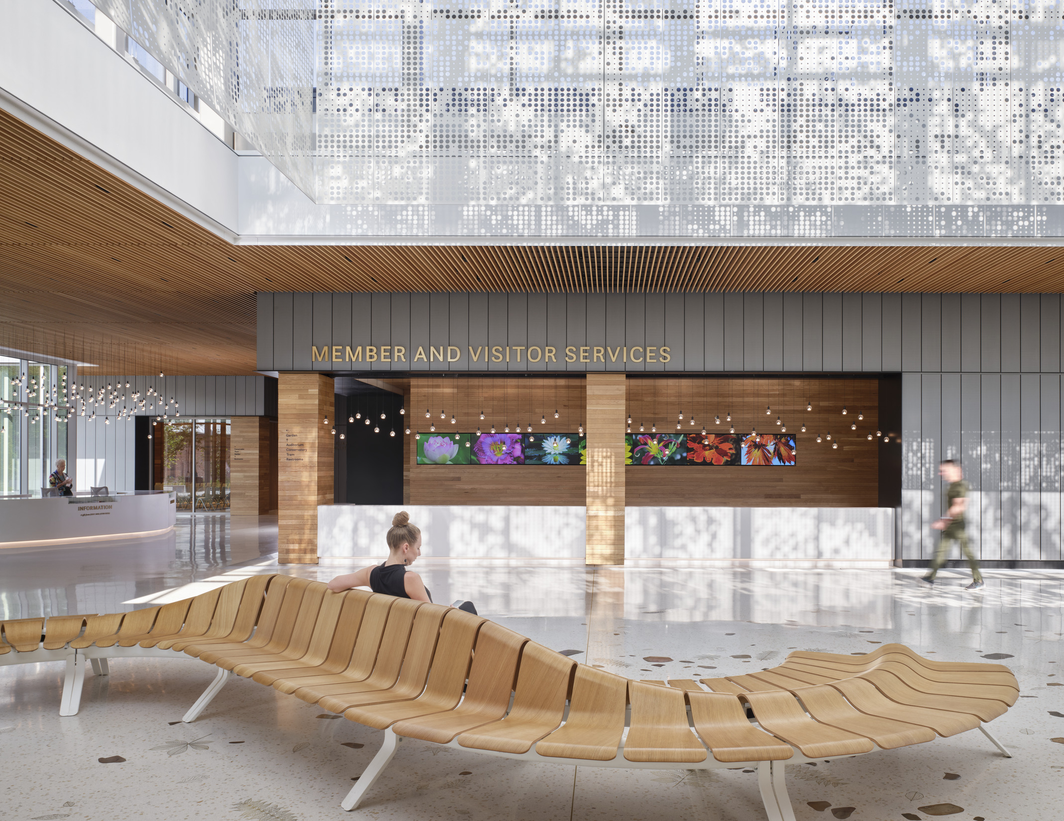 The furniture at the Missouri Botanical Garden draws inspiration from natural forms.