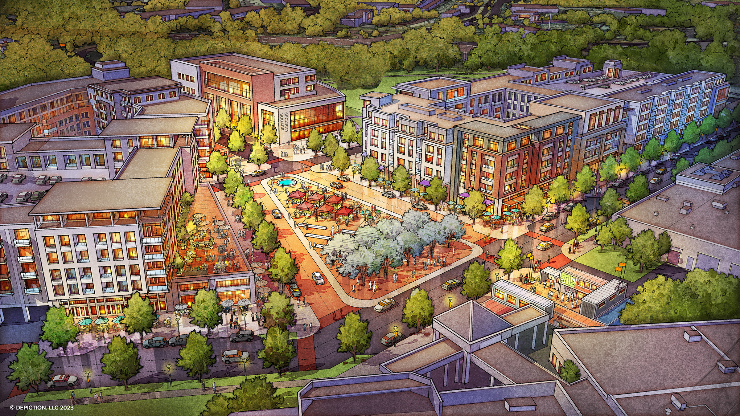 An aerial rendering of the vision plan.