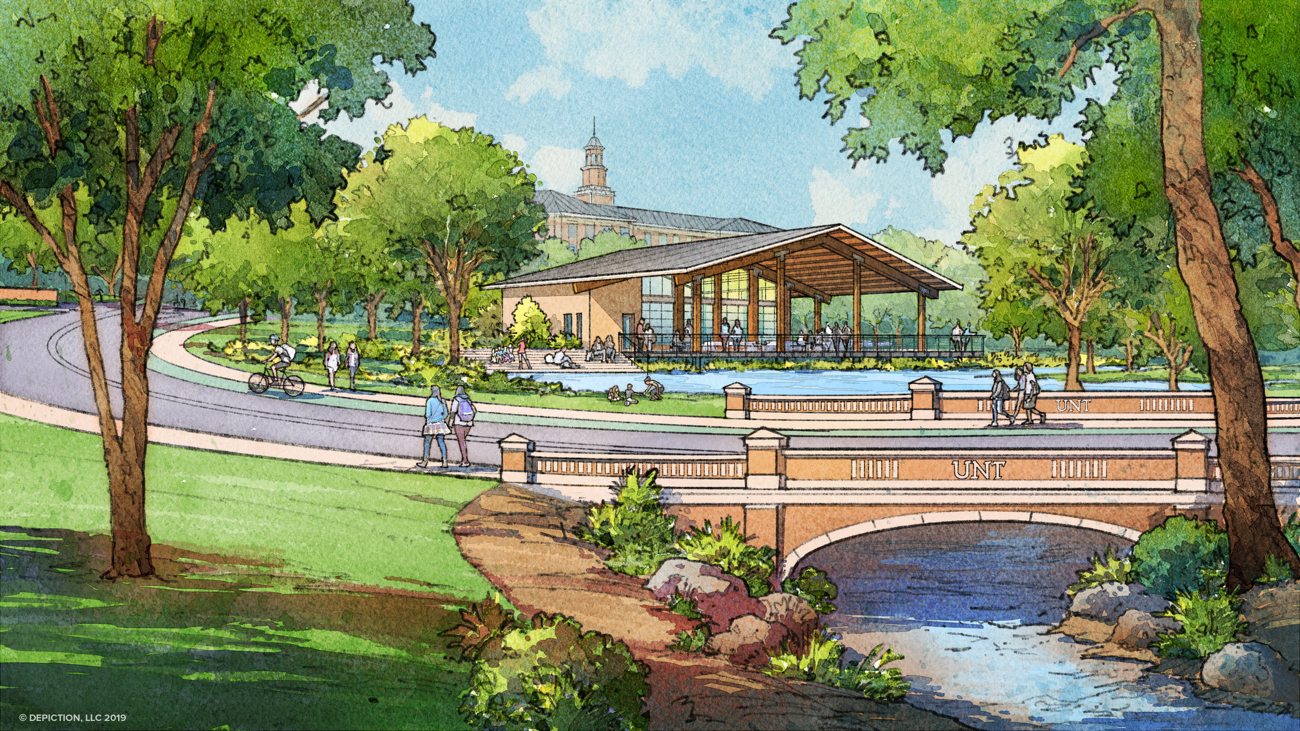 A rendering of the Nature Pavilion at the University of North Texas Frisco Branch Campus
