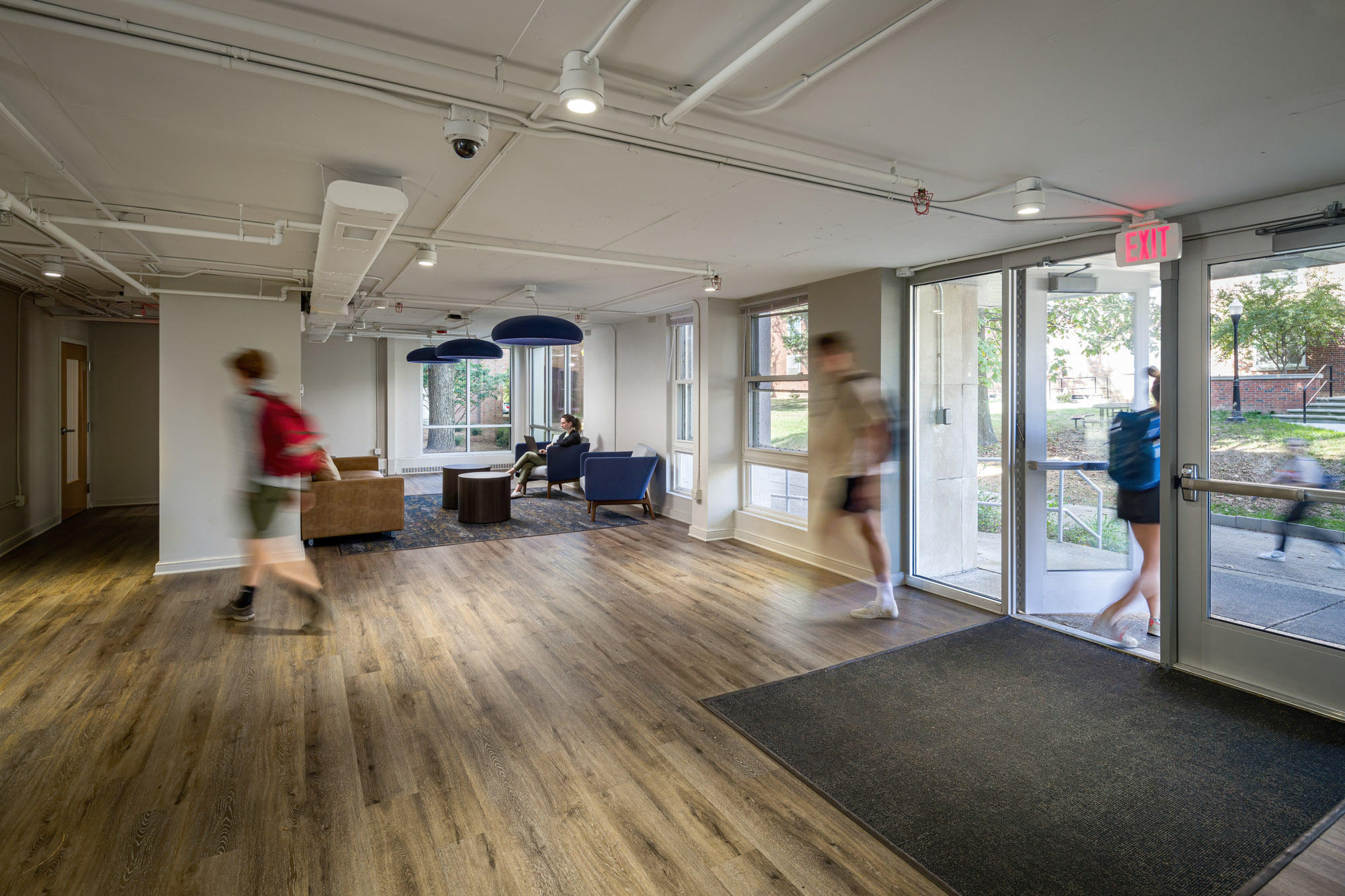A photo of the improved entrance to Denison University's Shorney Hall