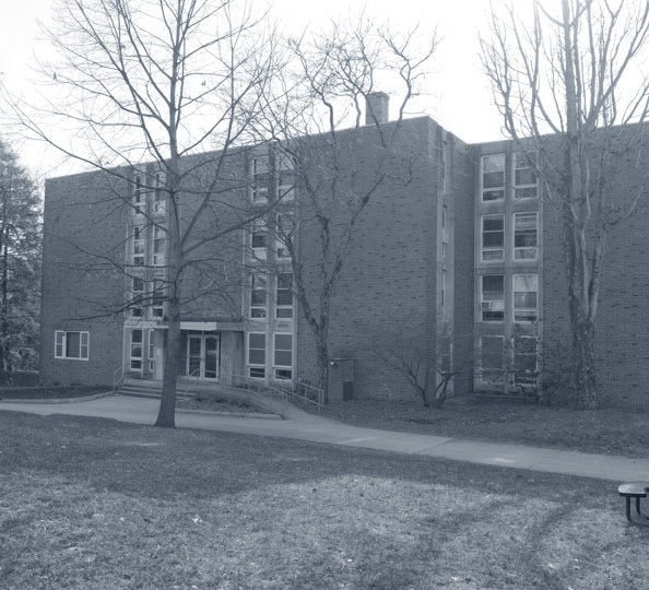 a before image of the exterior of a Denison University residence hall