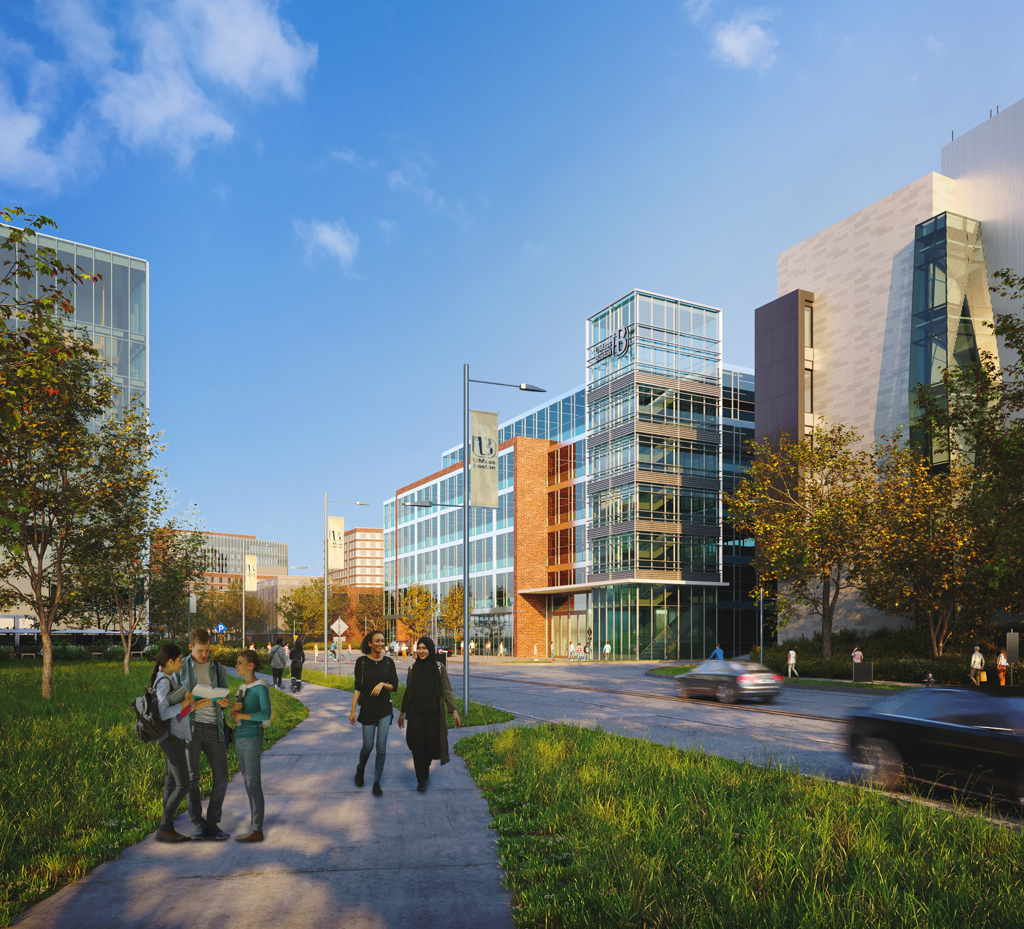 UMass Campus Plan streetscape rendering
