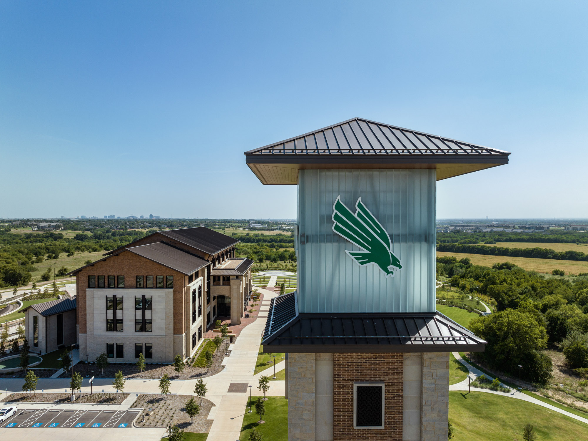 UNT Frisco Belltower Signage