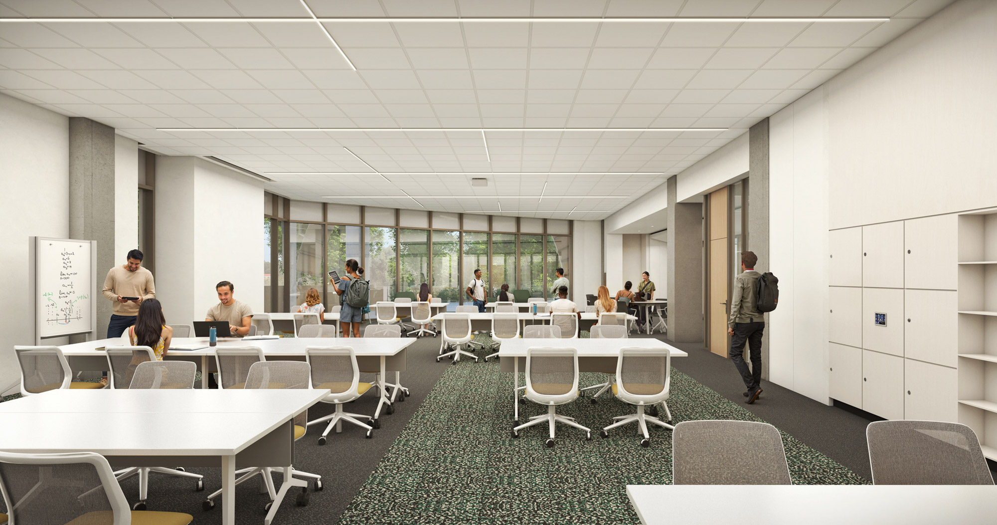 A rendering of tutoring and study space in Texas State's STEM building