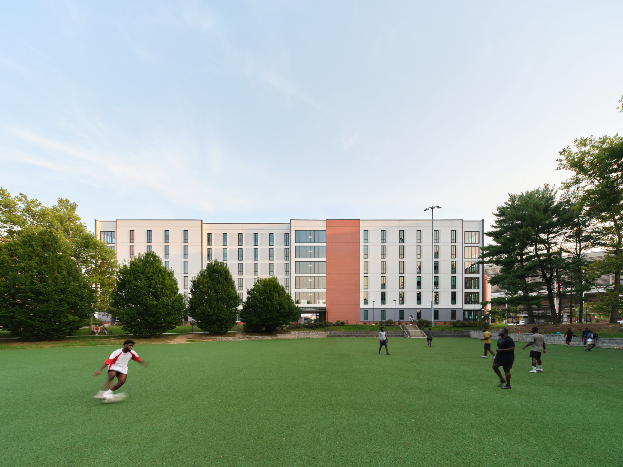 A view of the soccer fields behind Johnson-Whittle and Pyon-Chen residence halls