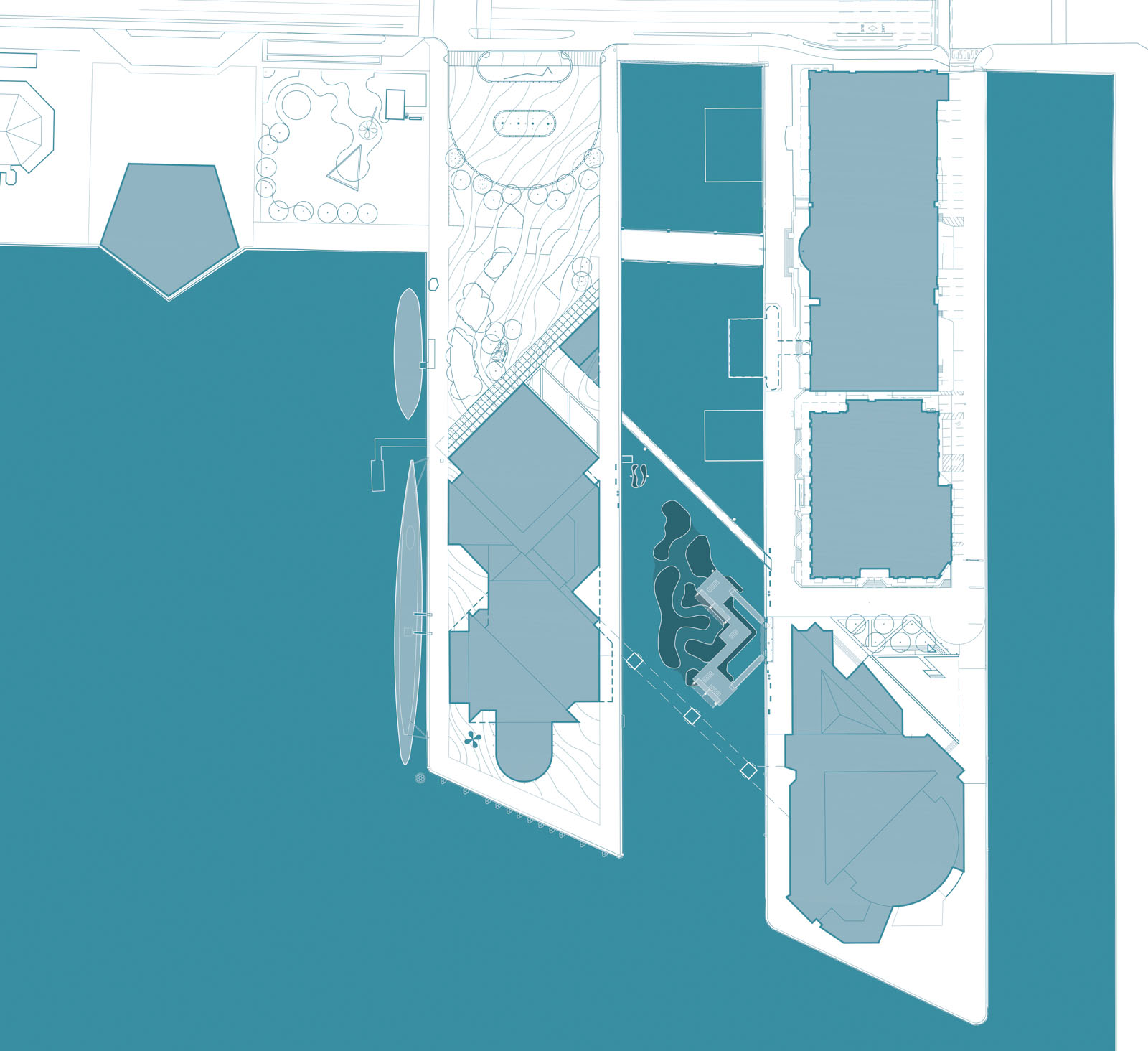 Overall site plan for the National Aquarium Harbor Wetland