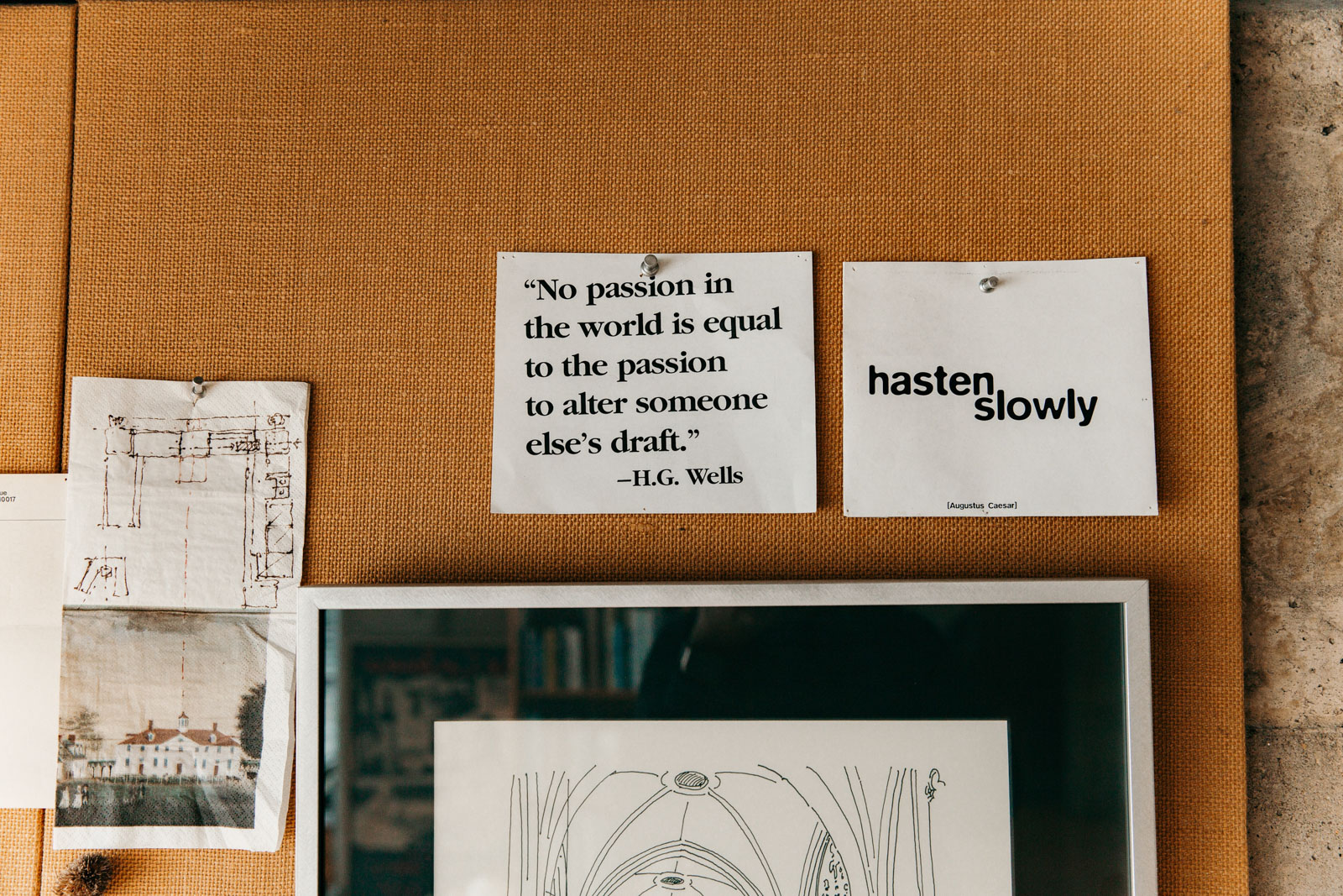 Inspiration images from Adam's desk