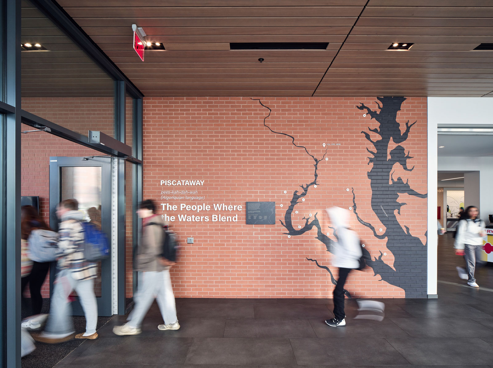 Environmental graphic design at University of Maryland's Yahentamitsi Dining Hall