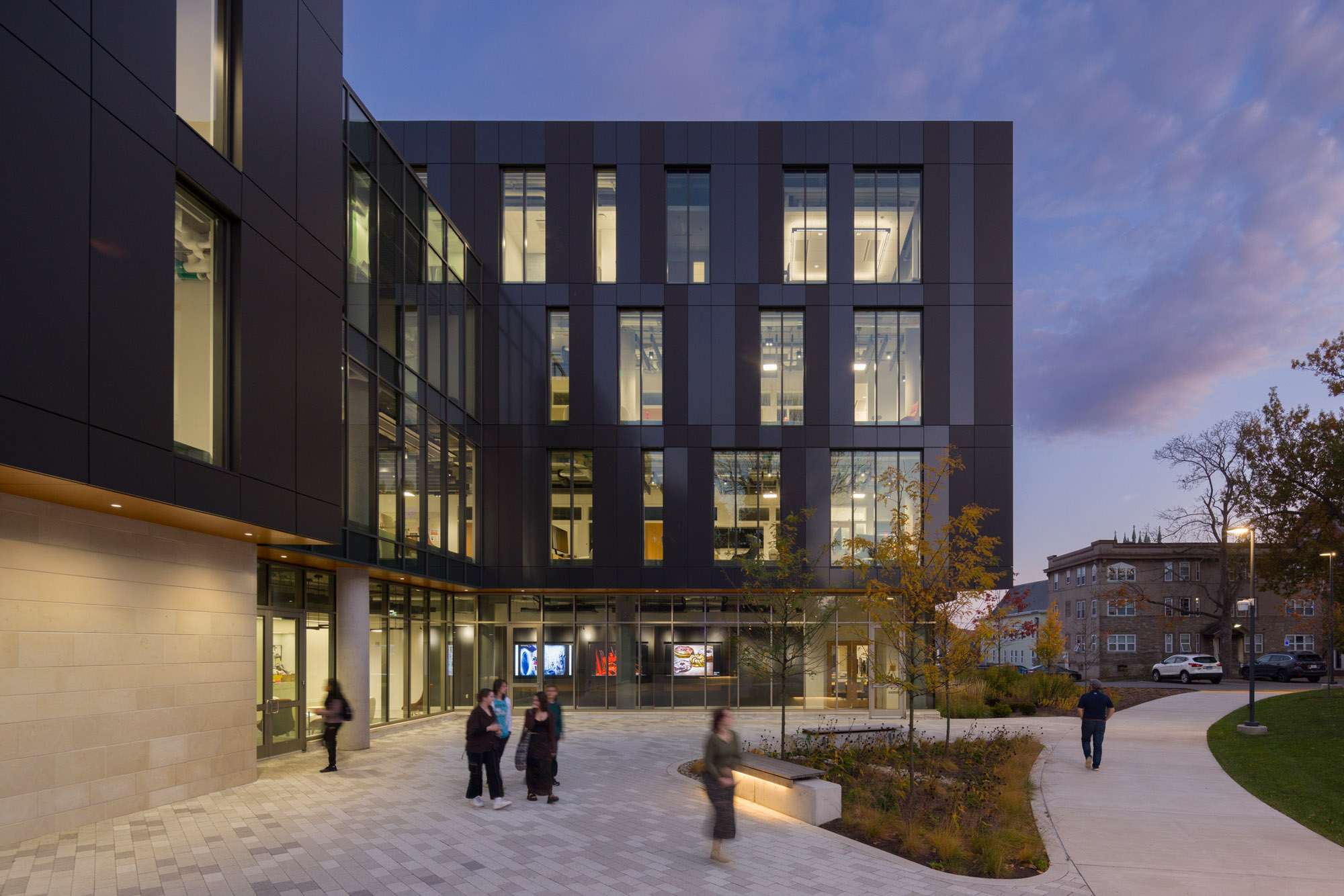 Clark University CMACD night view