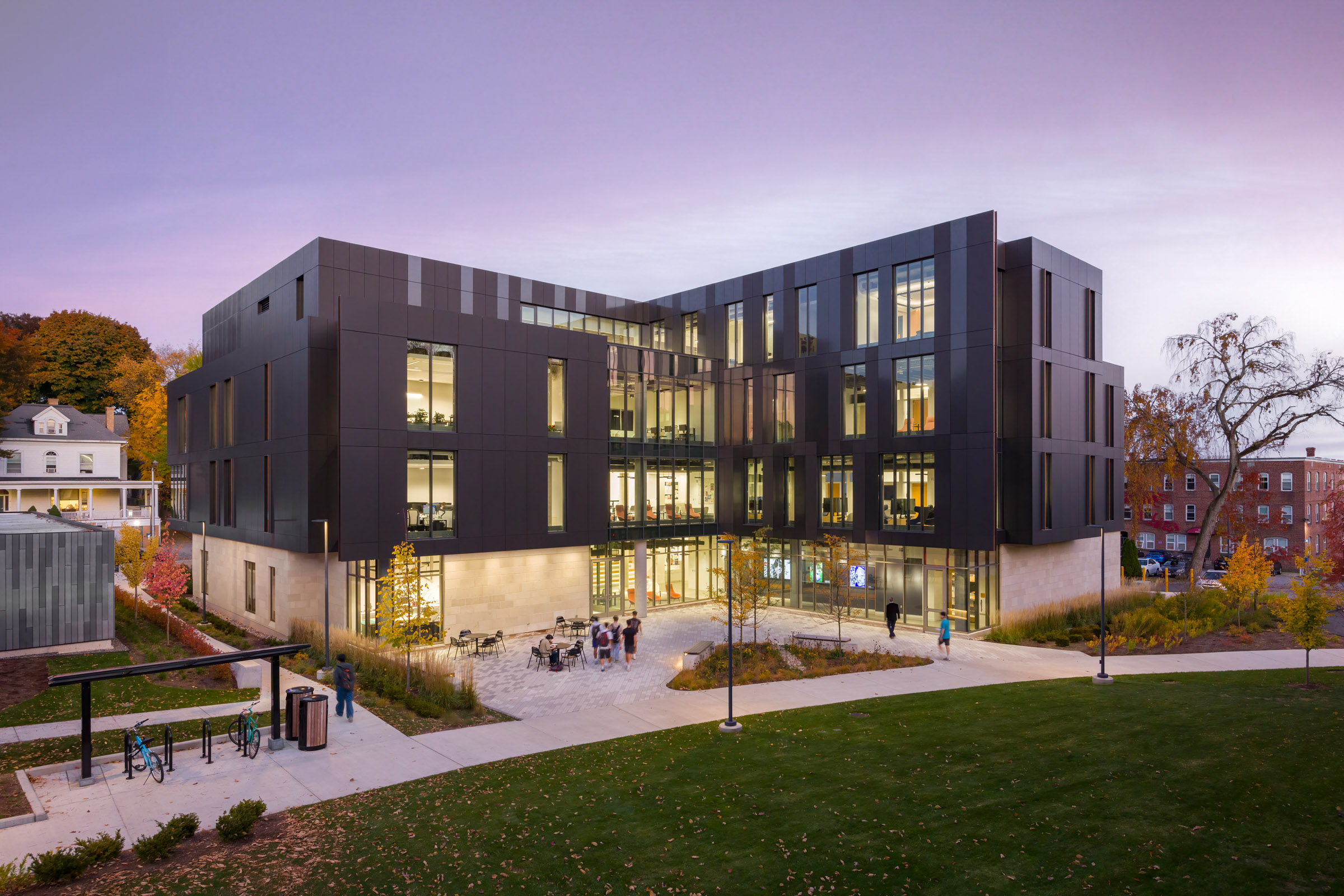 An exterior view of Clark CMACD at dusk