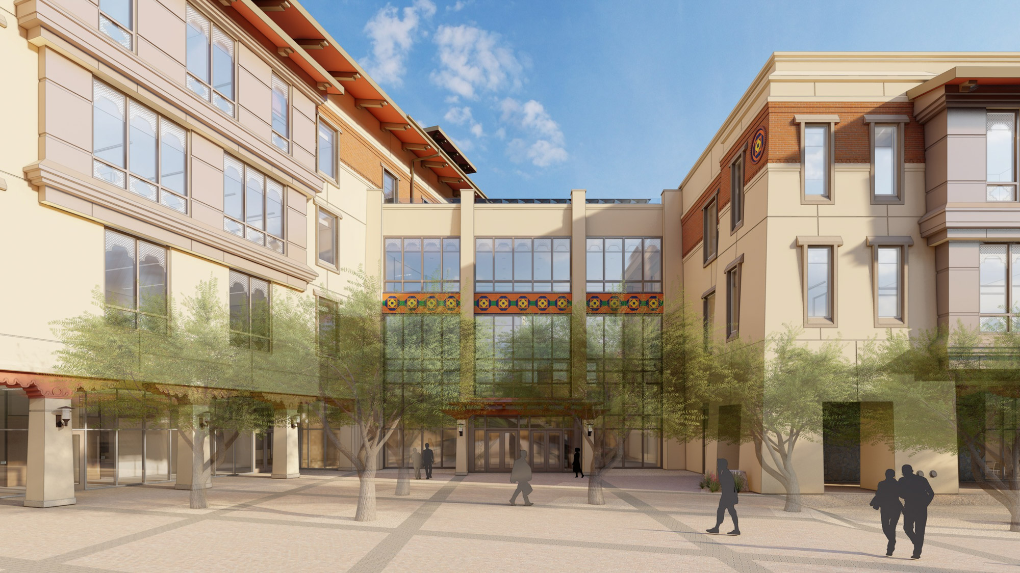 A rendering of the three-story link space connecting the two wings of UTEP Texas Western Hall