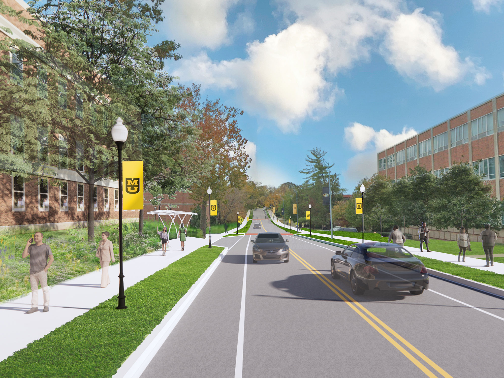 University of Missouri Campus Master Plan Landscape Streetscape Connecting