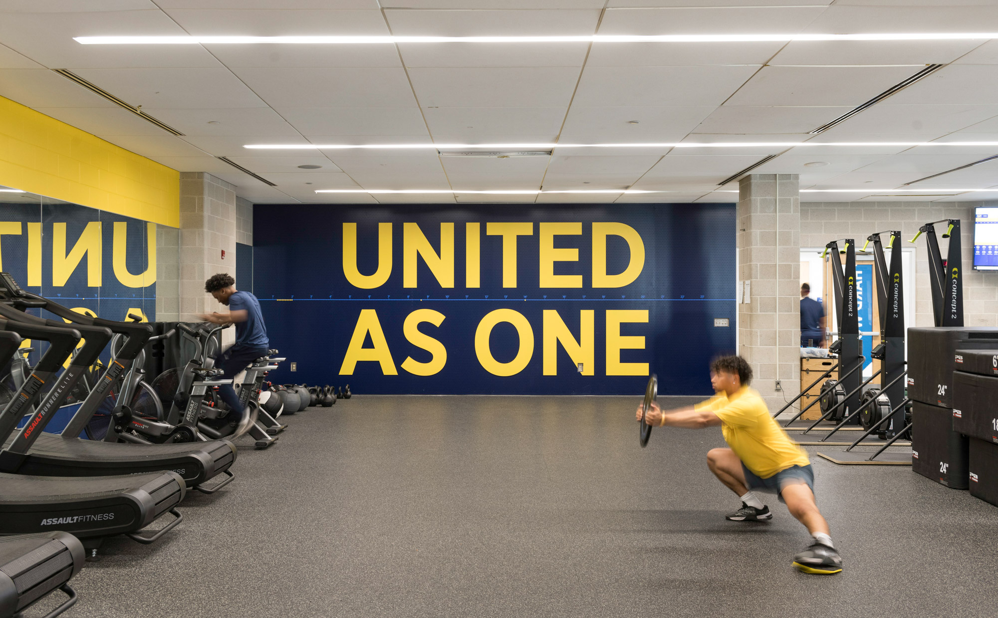 Environmental signage in a Coppin State University weight room