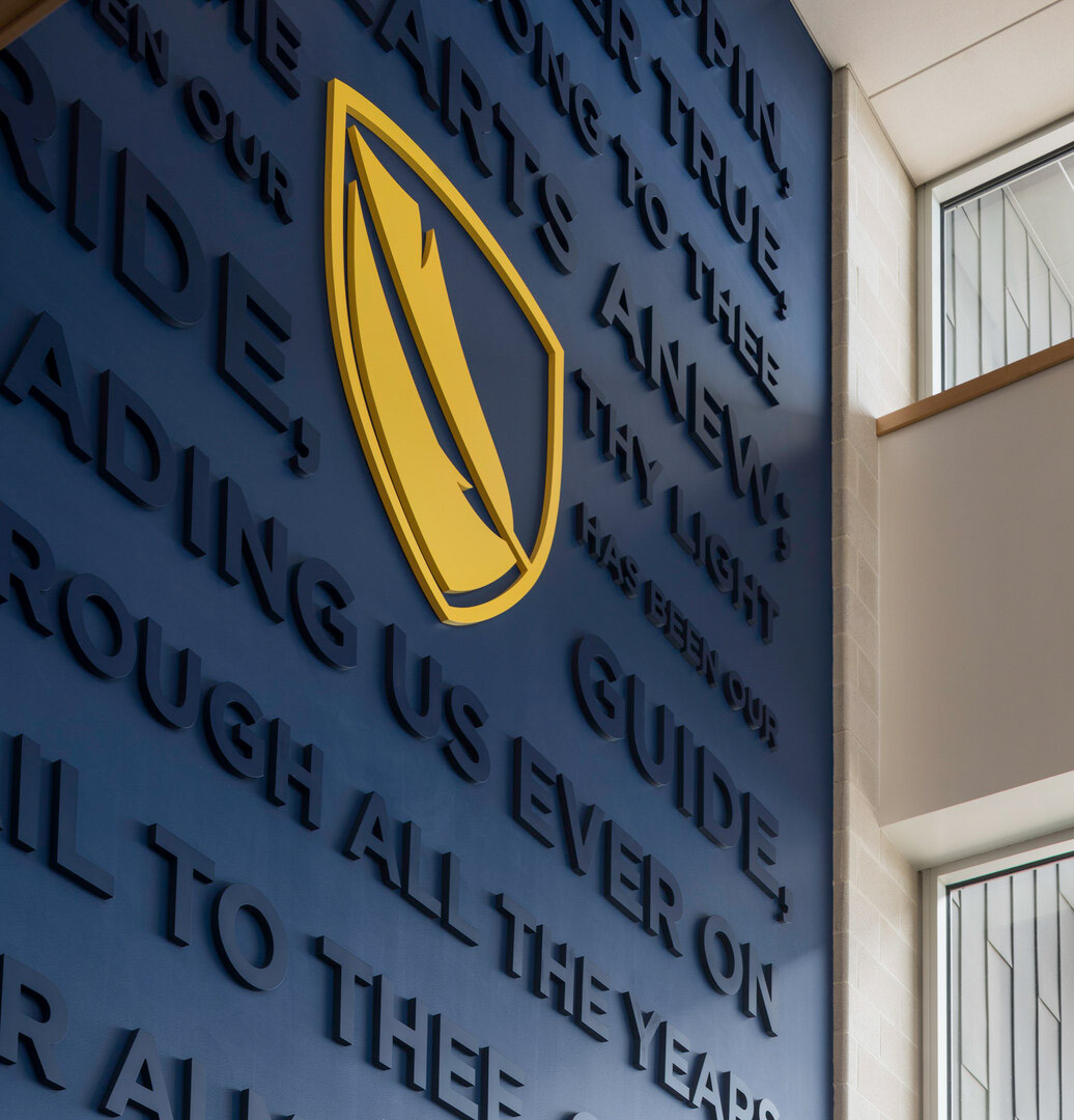 A graphic wall at Coppin State University showcases the alma mater