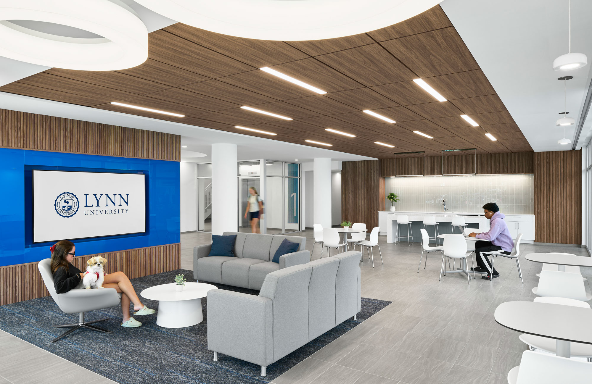 interior view of a lounge space at Lynn University