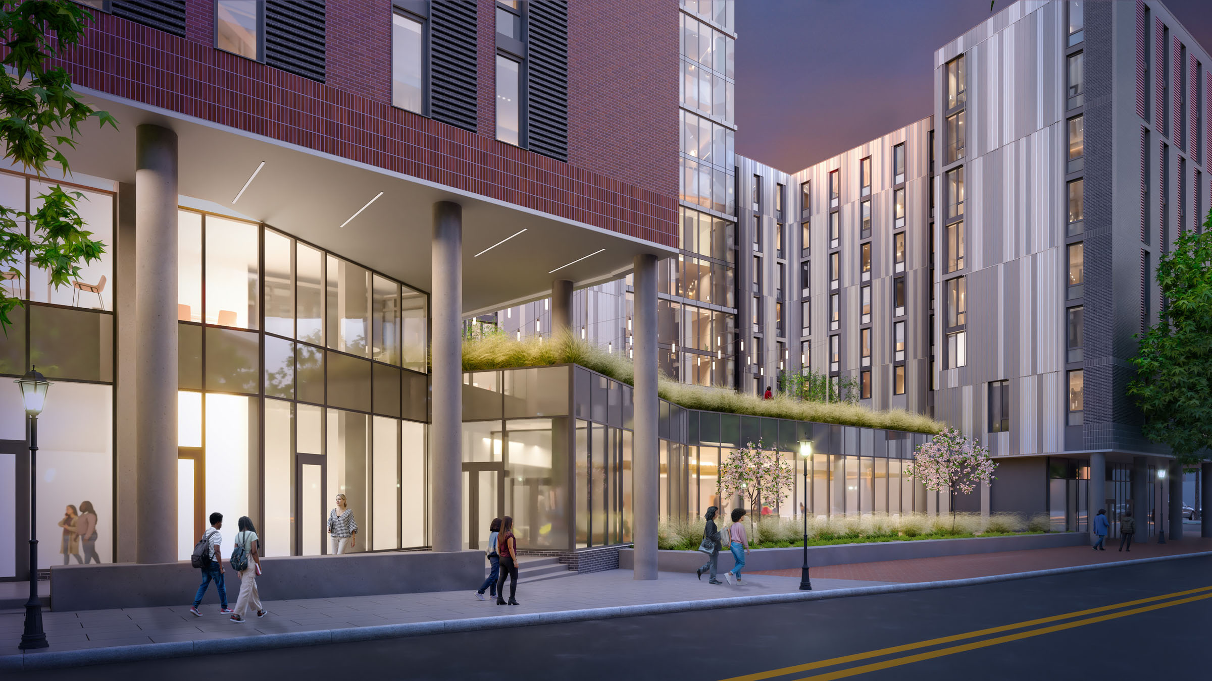 A street-level view of Grace and Laurel Residence Center