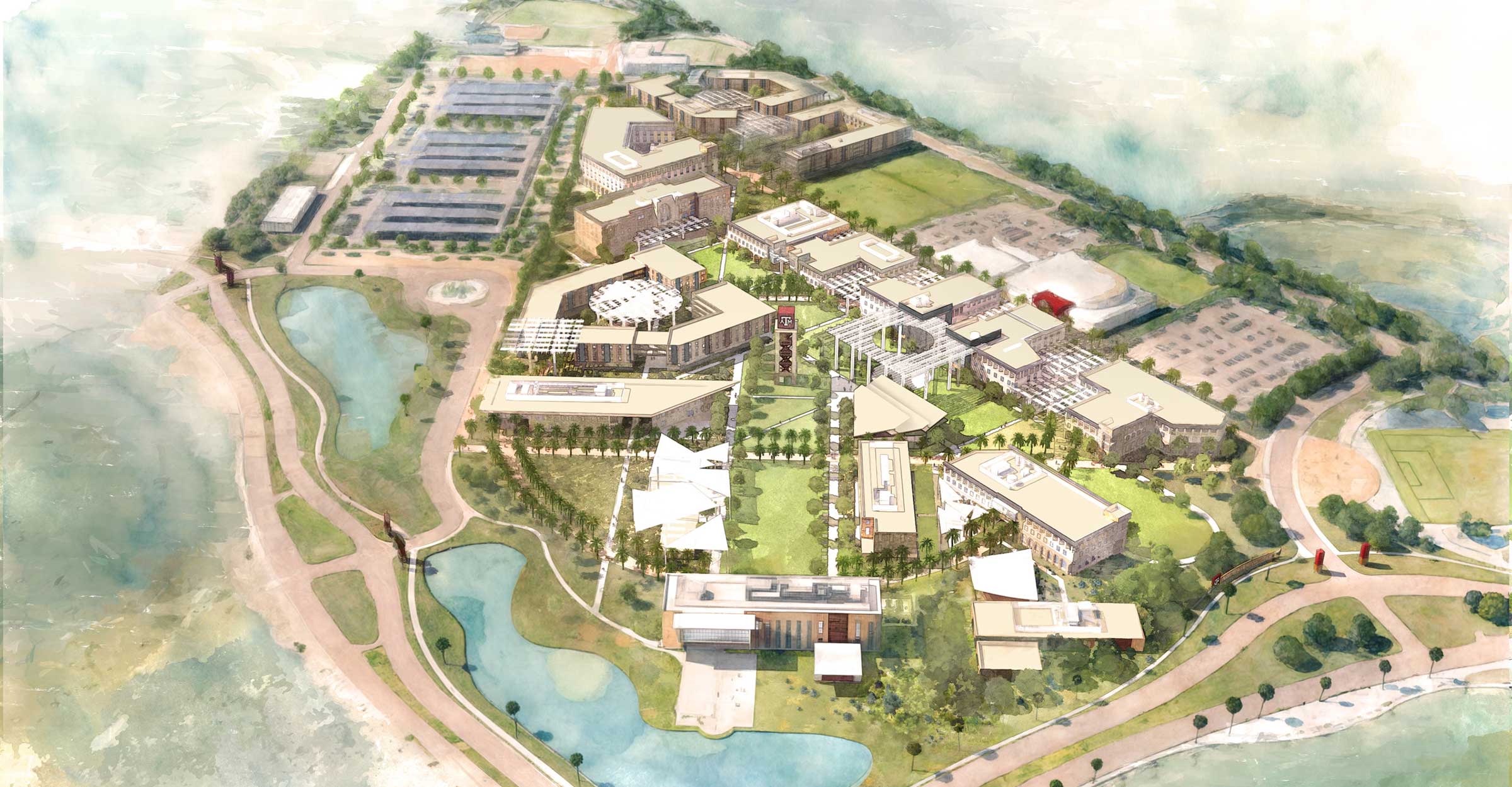 Texas AM University HECM Master Plan_plan rendering hero